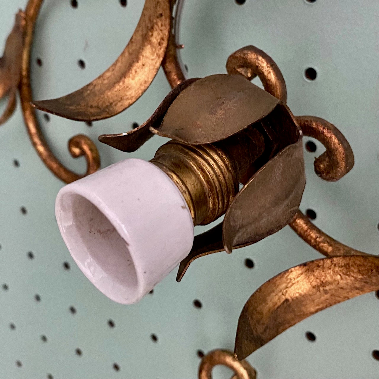 French Gilt Metal Flush Ceiling Light H148