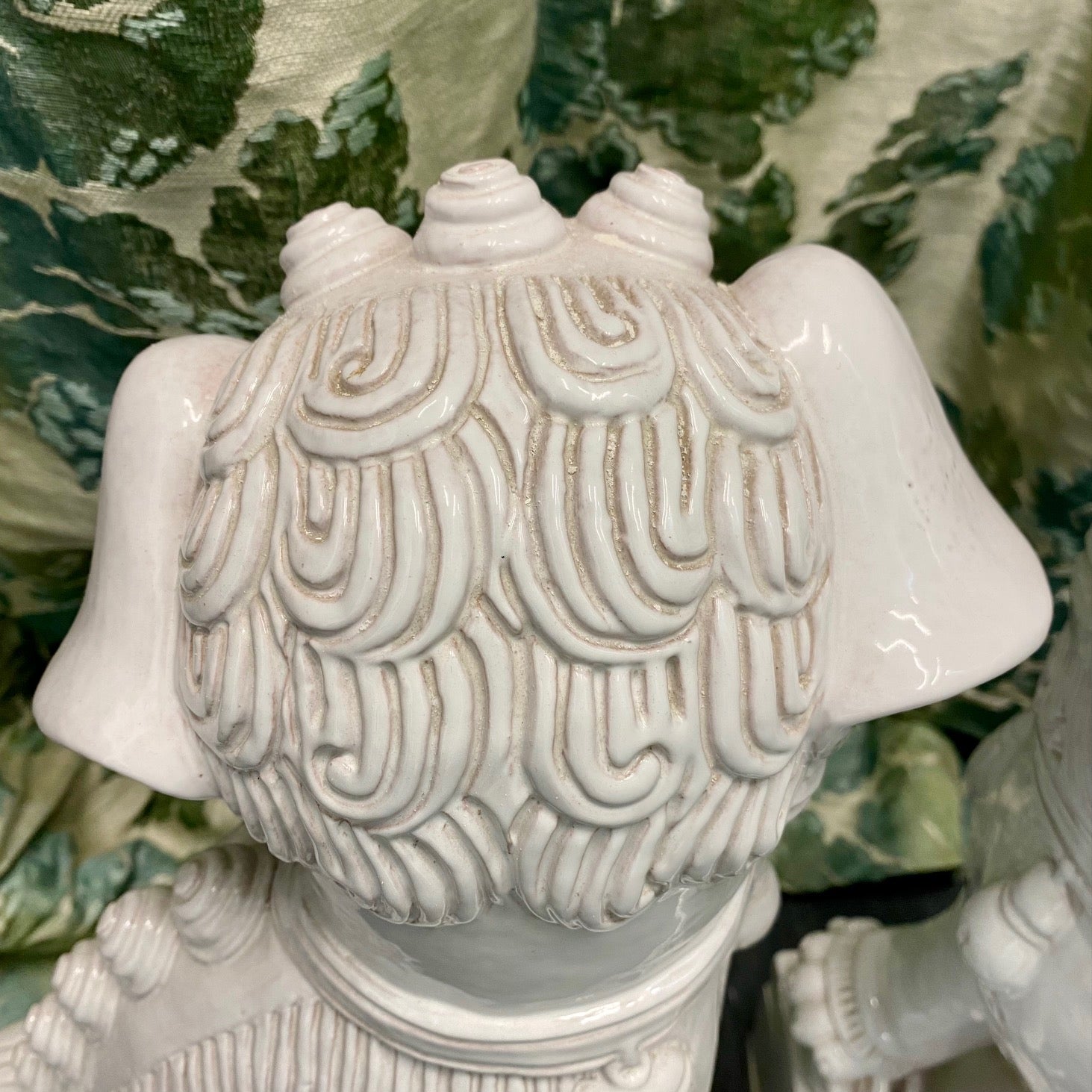 Pair Huge 1970's White Foo Dogs A180