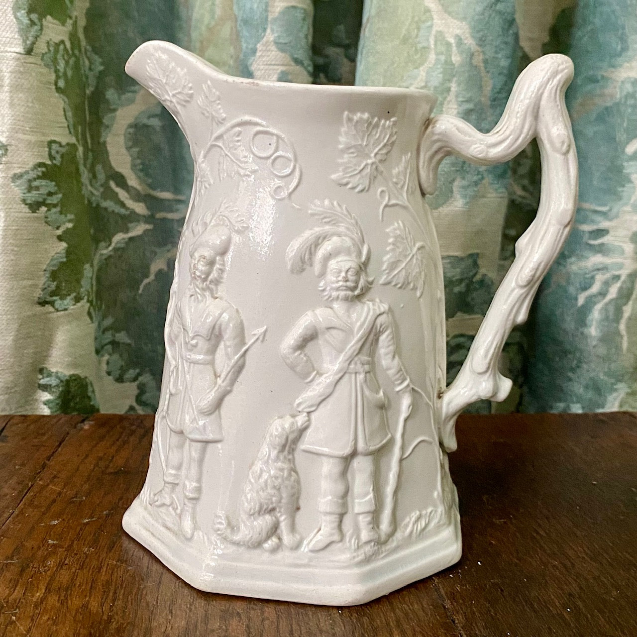 Relief Moulded White Pearlware Ironstone Jug A161