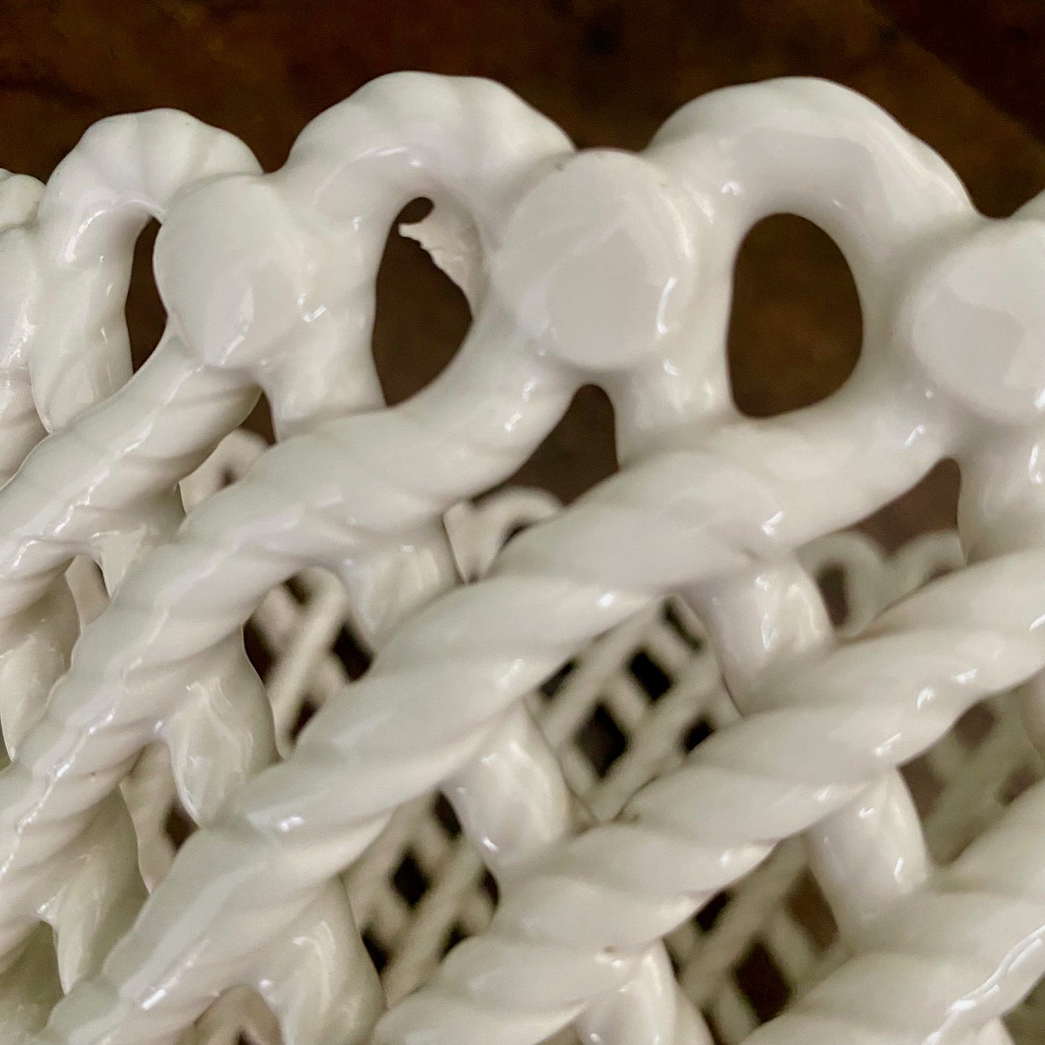 Vintage White Rope twist Ceramic Planter A198