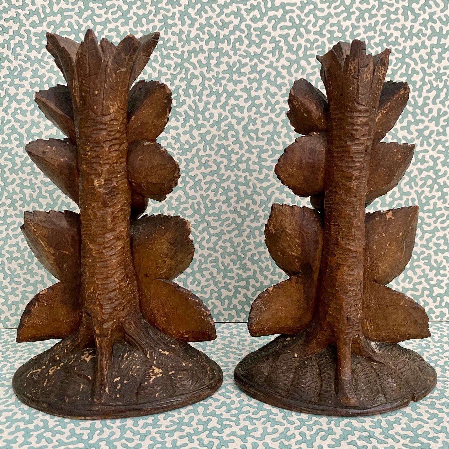 Pair Black Forrest Candlesticks c.1880 E125