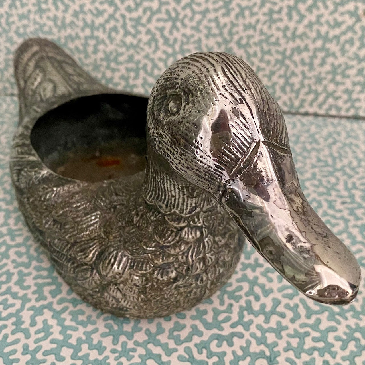 Silver Plated Duck Planter U49