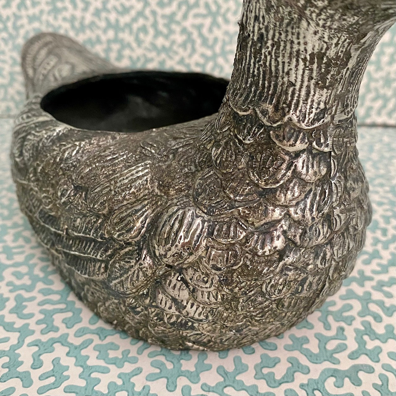 Silver Plated Duck Planter U49