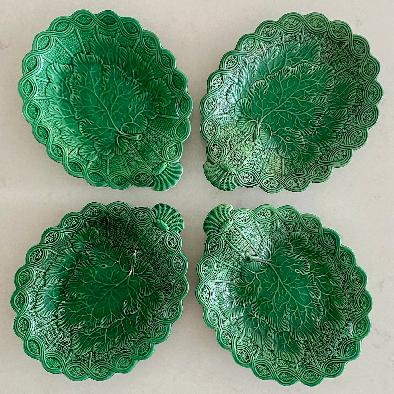Antique Don Pottery Green Leaf Display 609