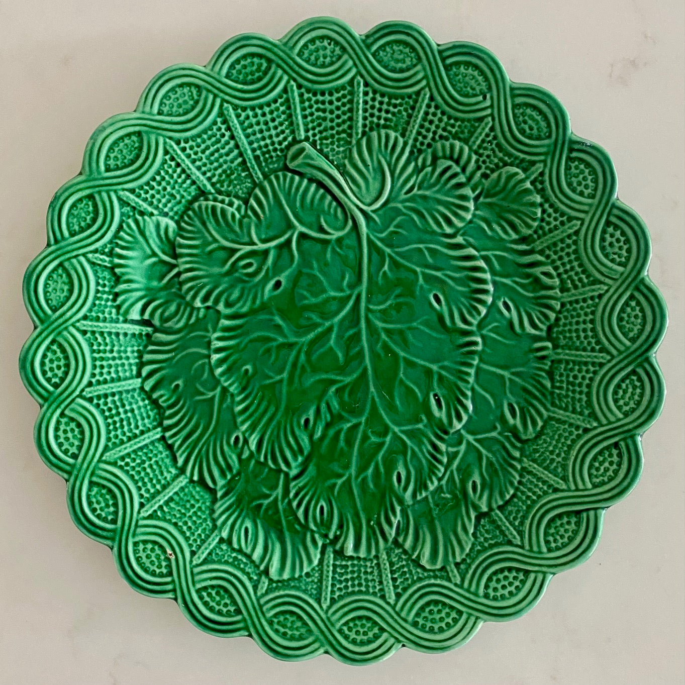Antique Don Pottery Green Leaf Display 609