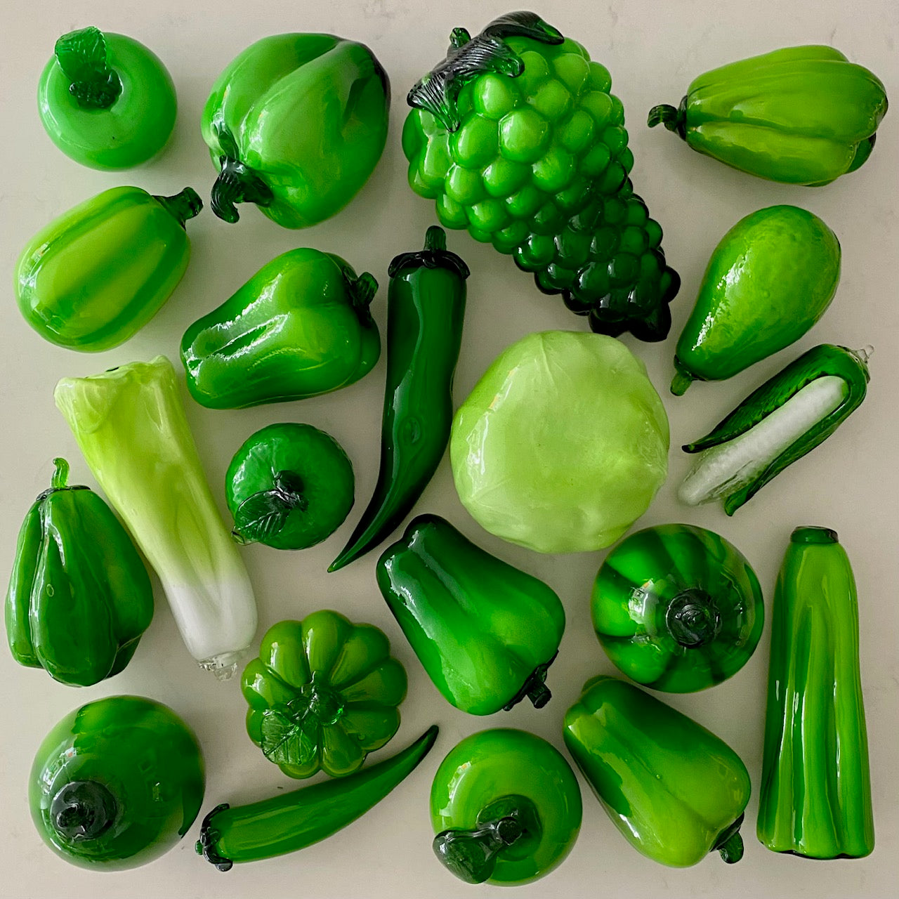 Vintage Murano Green Glass Fruit & Veg ??