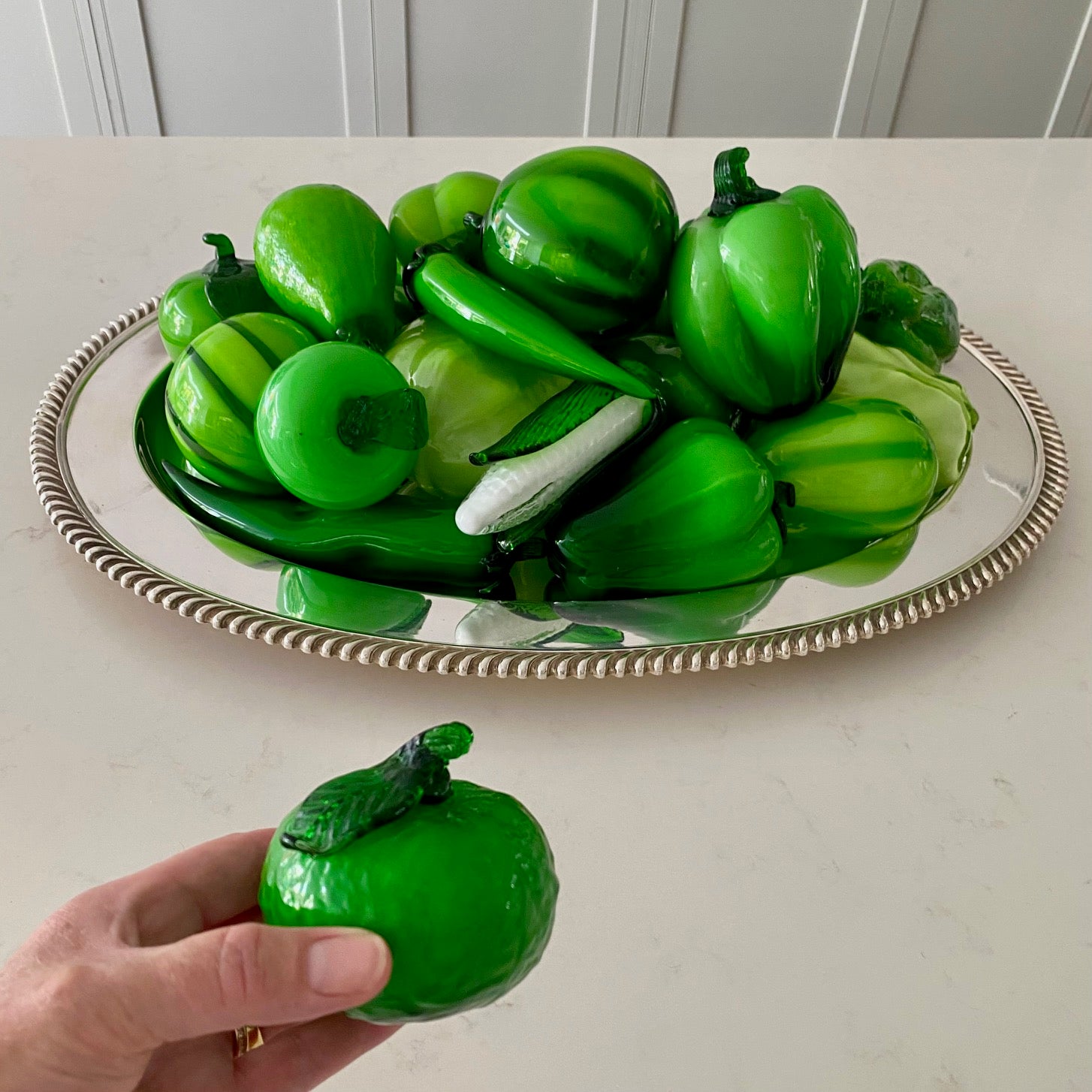 Vintage Murano Green Glass Fruit & Veg ??