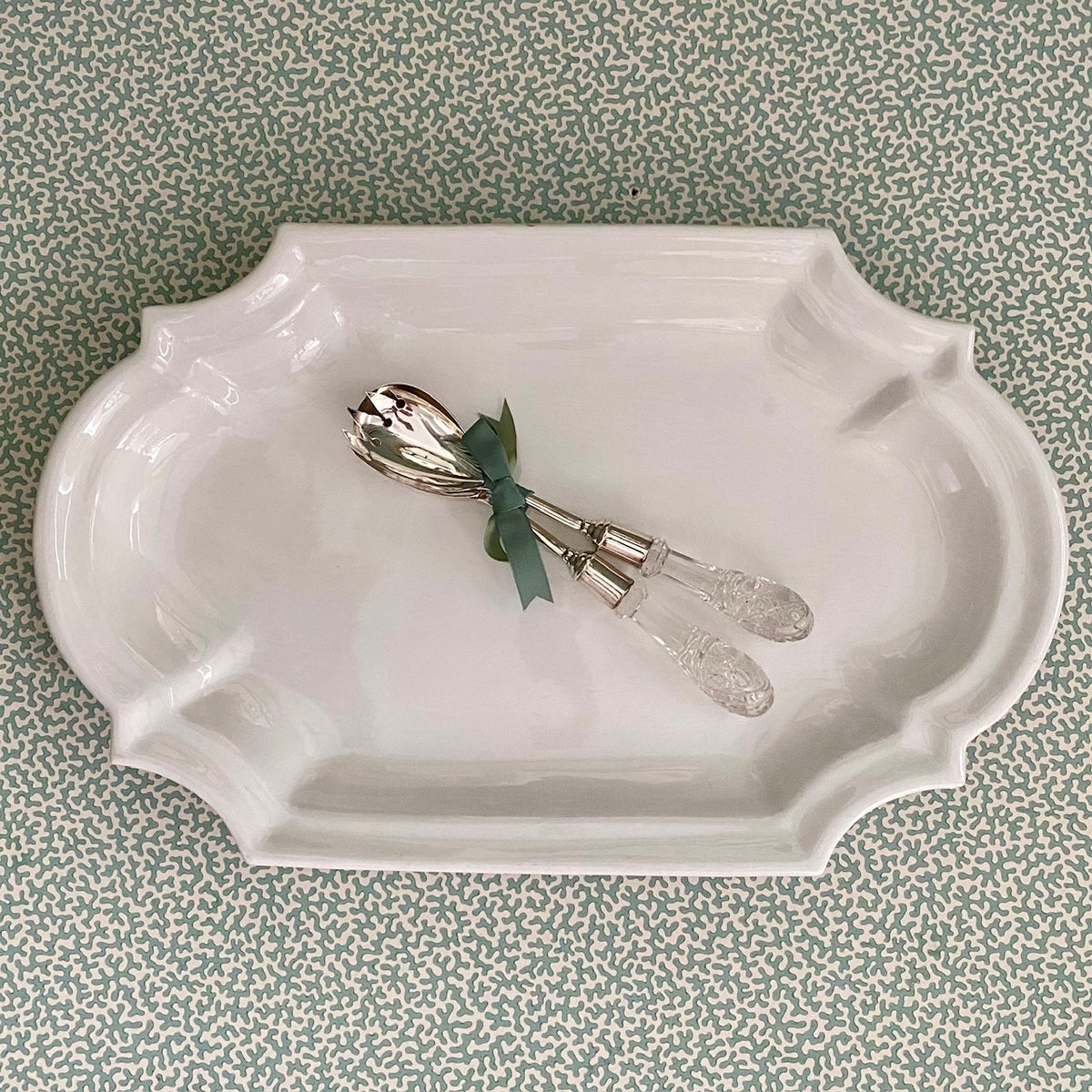 Large Italian White Serving Platter G196