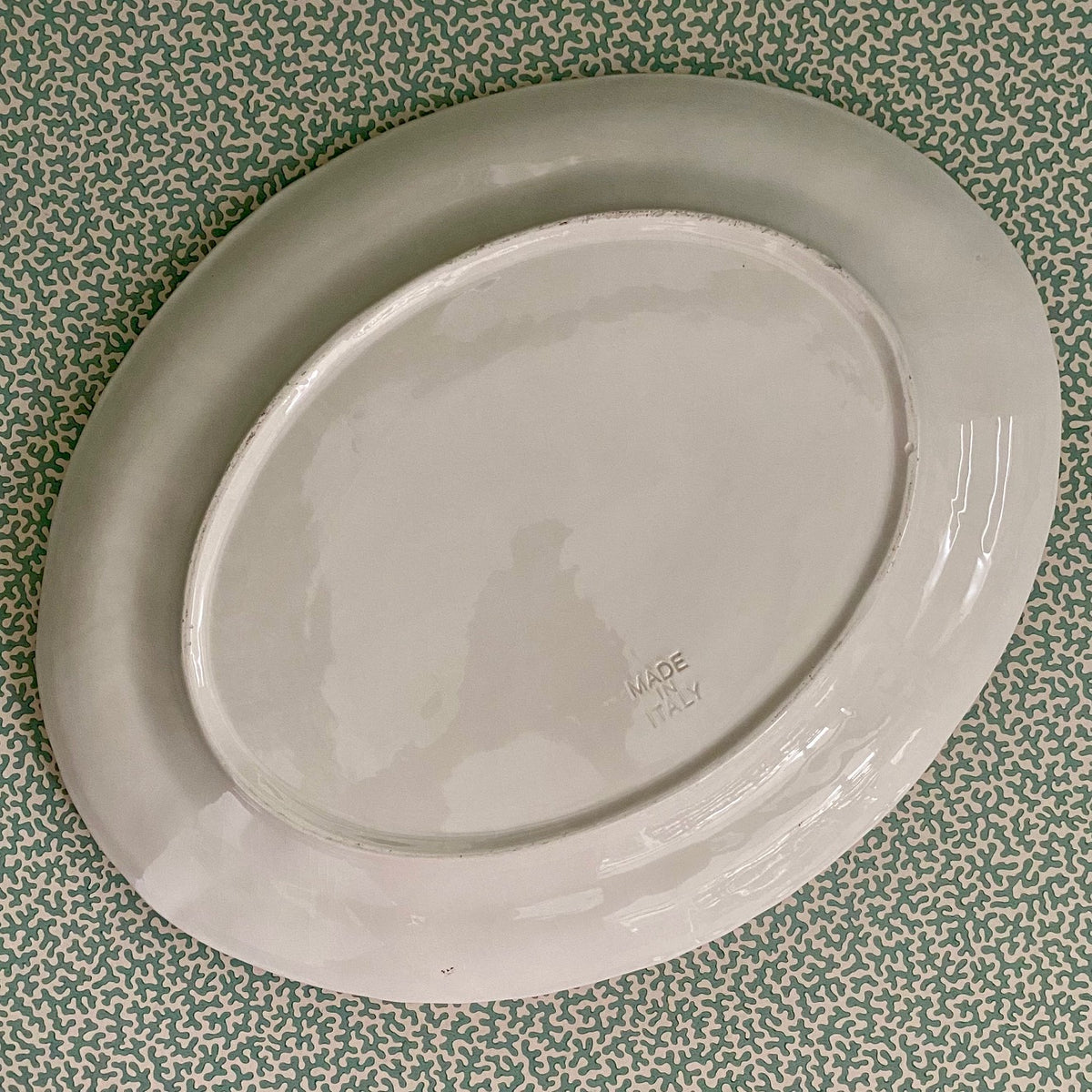 LARGE Italian, white basketweave Platter H195