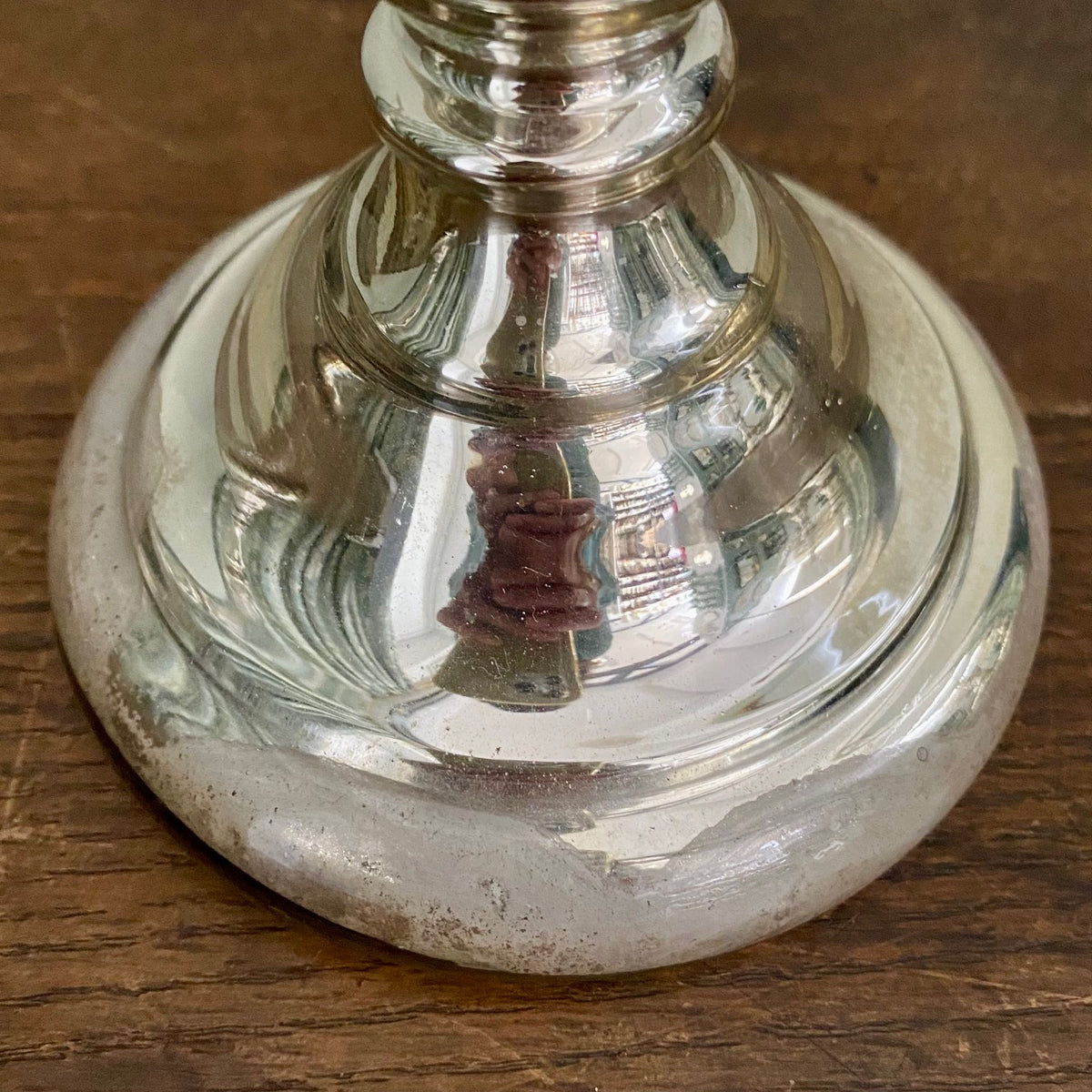 Pair Mercury Glass Candlesticks C97