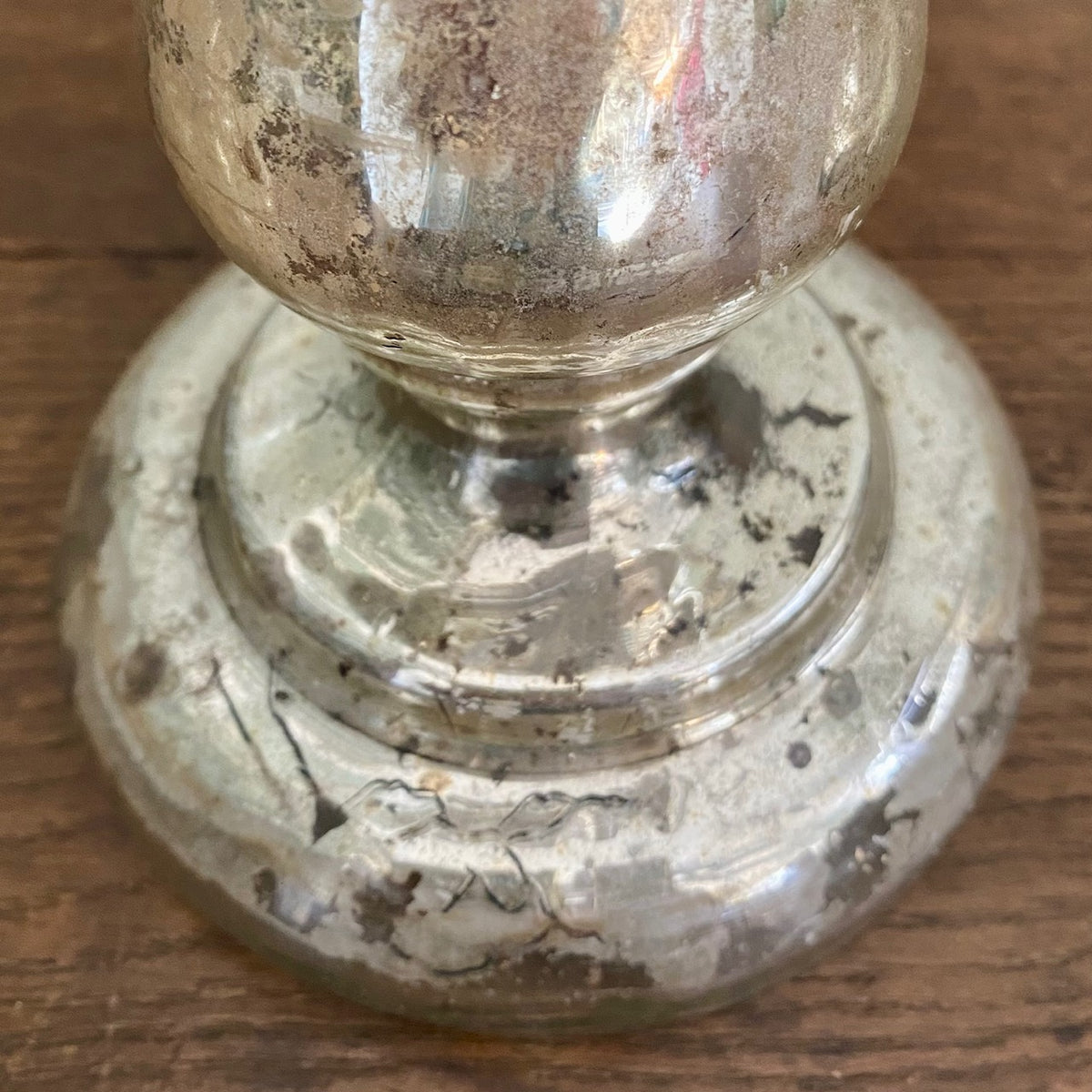 Large Pair Mercury Glass Candlesticks H196