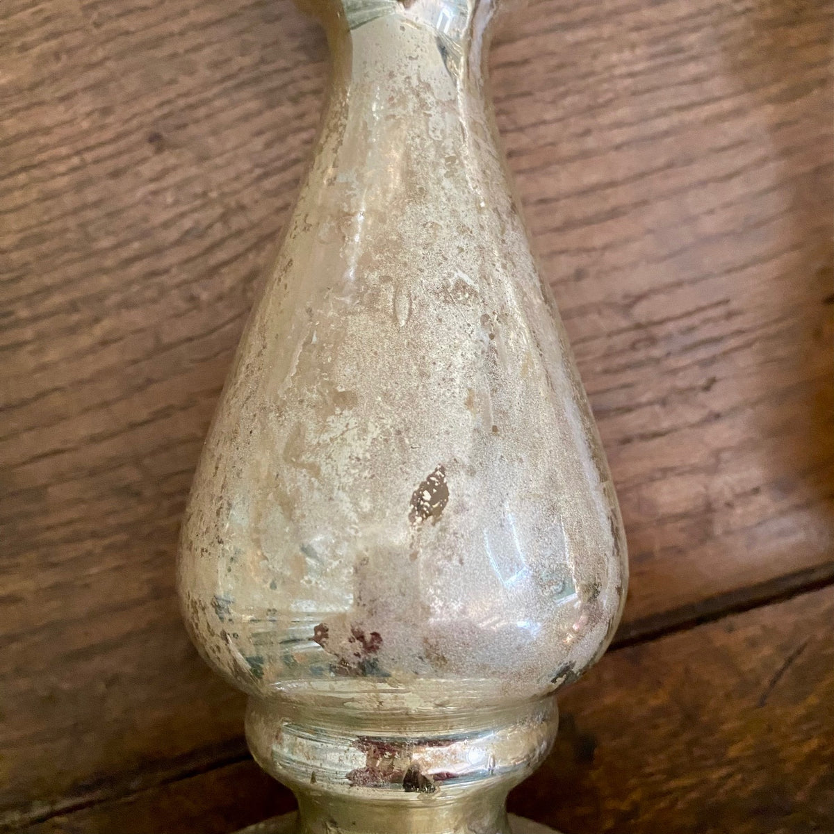 Large Pair Mercury Glass Candlesticks H196