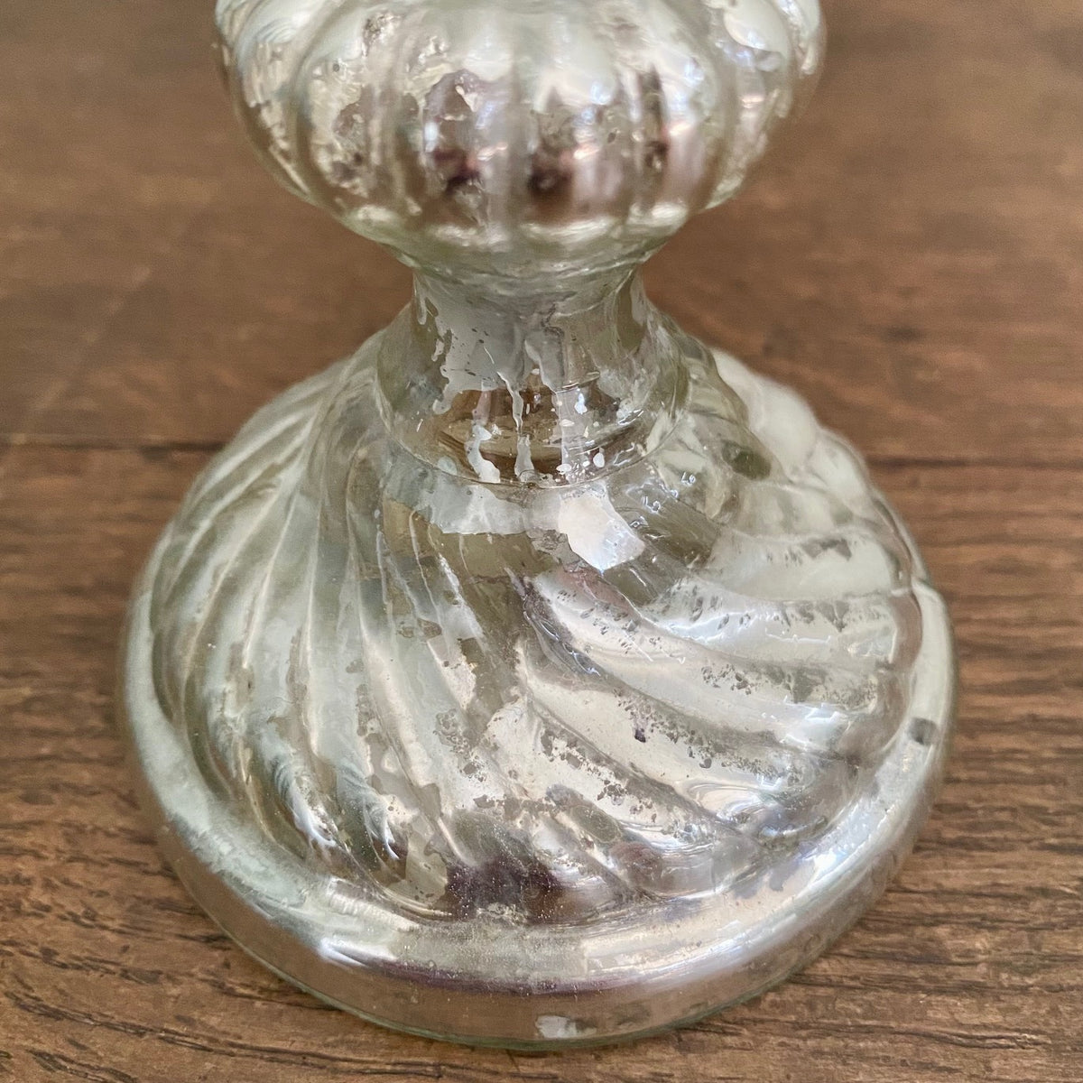 Pair Small French Mercury Glass Candlesticks H197