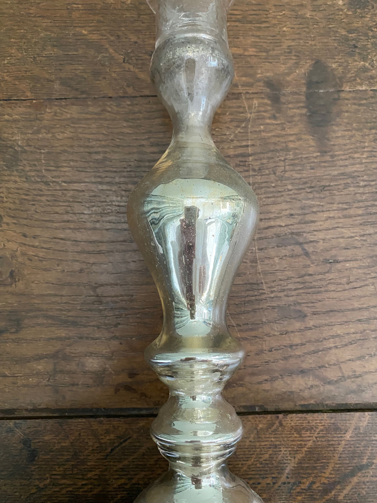 Pair Antique French mercury Glass Candlesticks L49