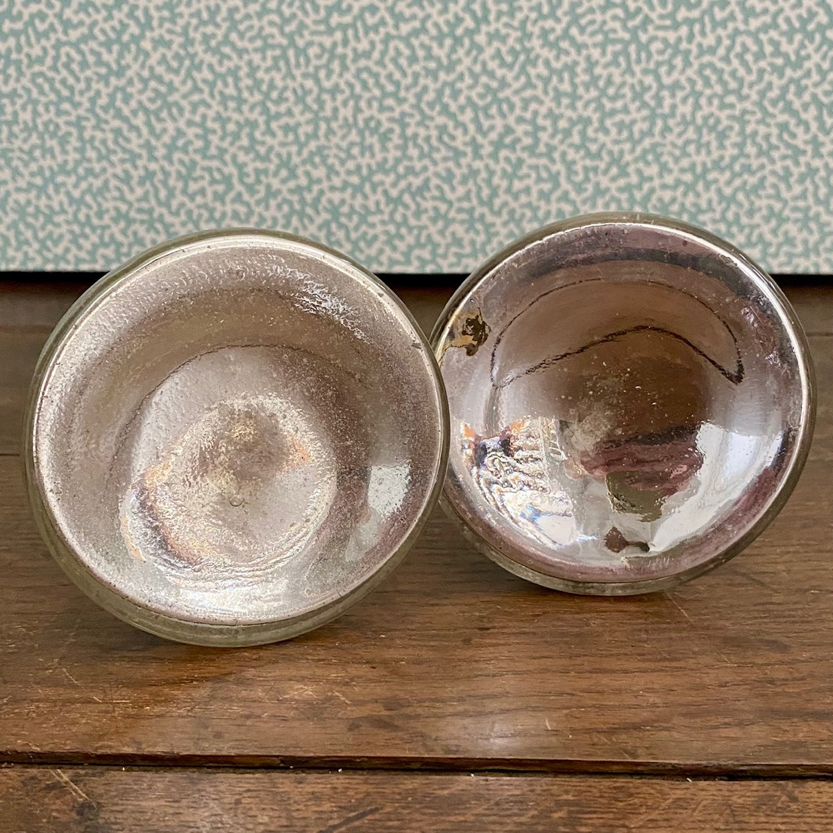 Pair Mercury Glass Candlesticks T54