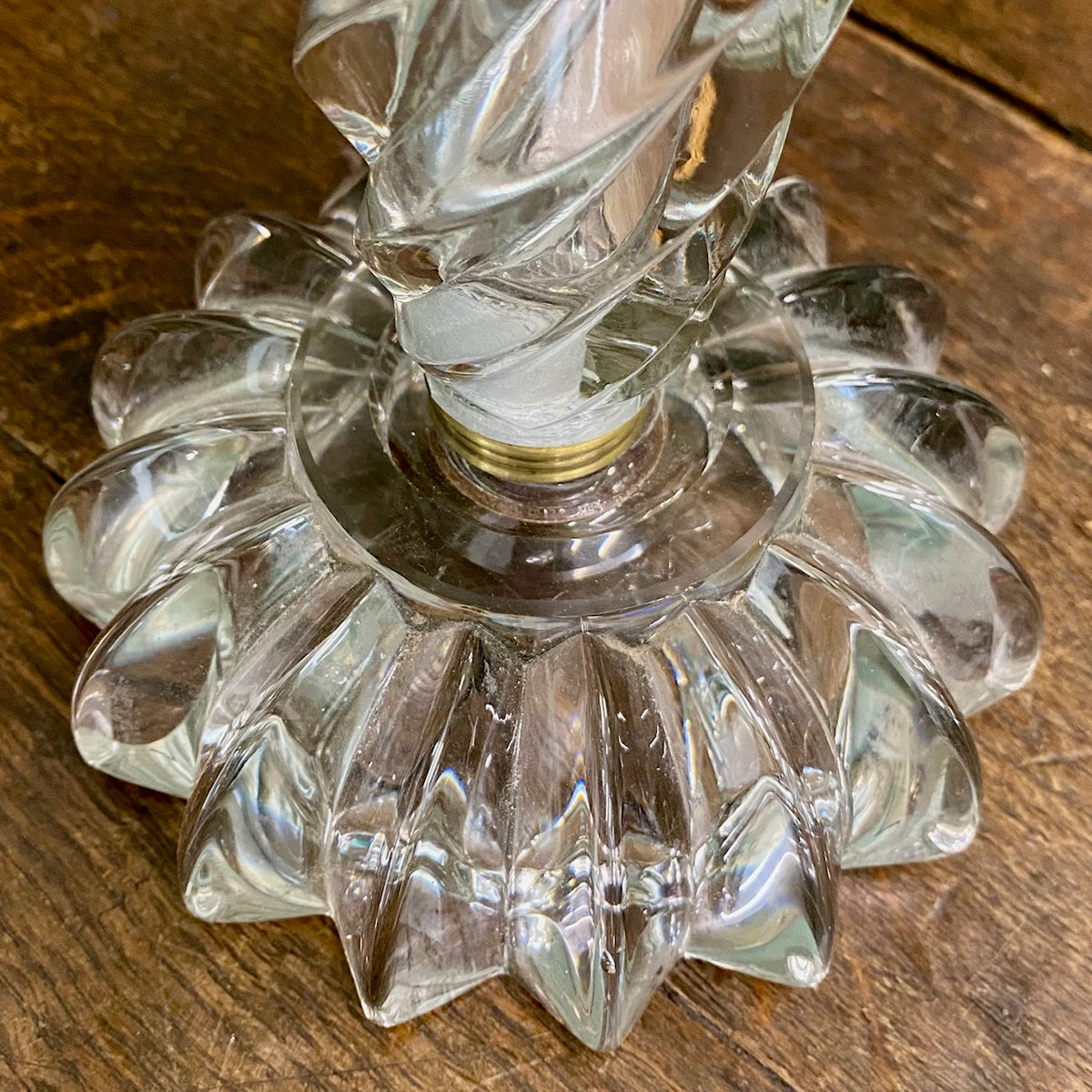 Lovely 1950's French Twisted Glass Table Lamp J108