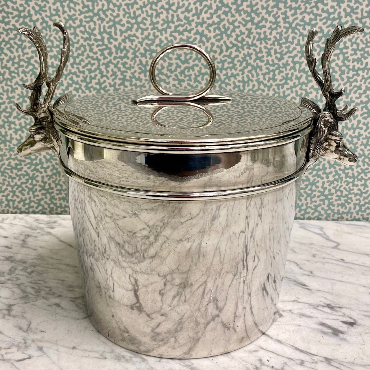 Duo 1960's Italian Stag Ice Bucket & Cooler