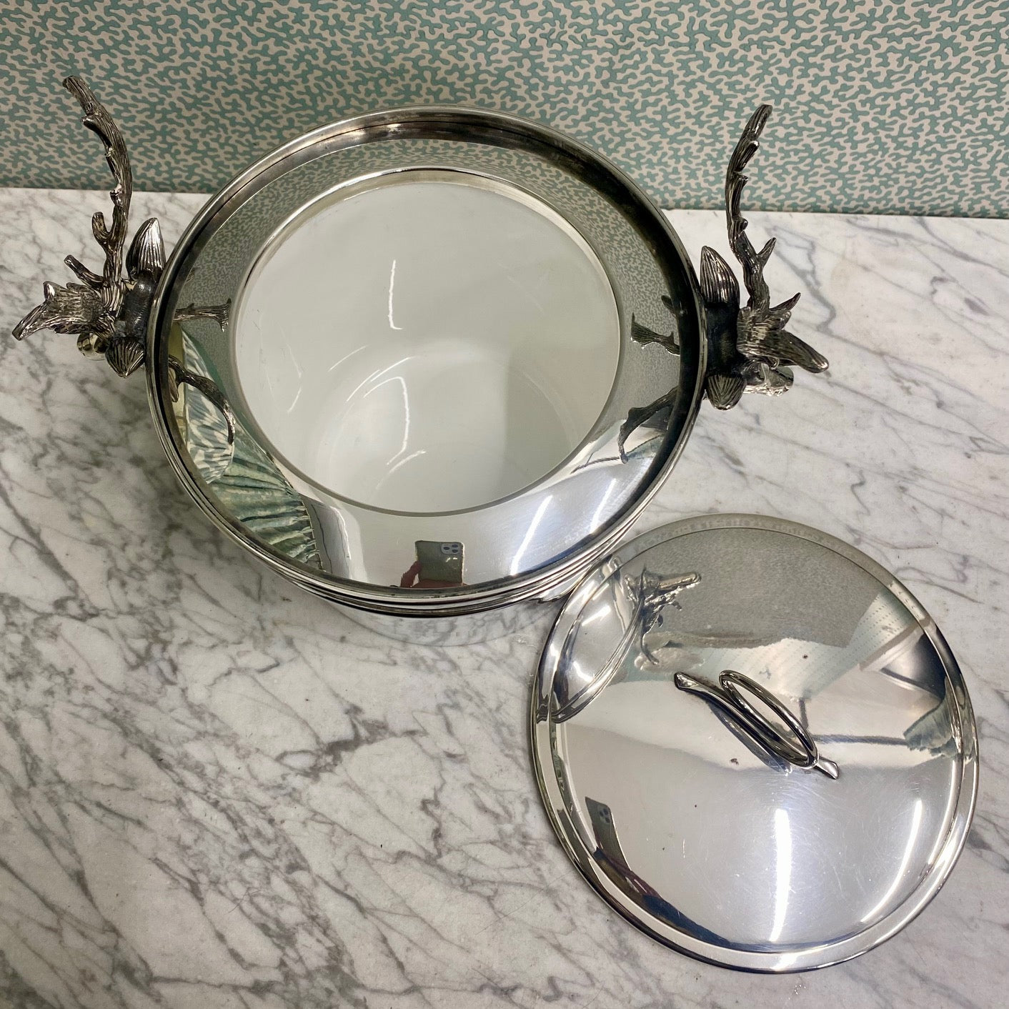 Duo 1960's Italian Stag Ice Bucket & Cooler