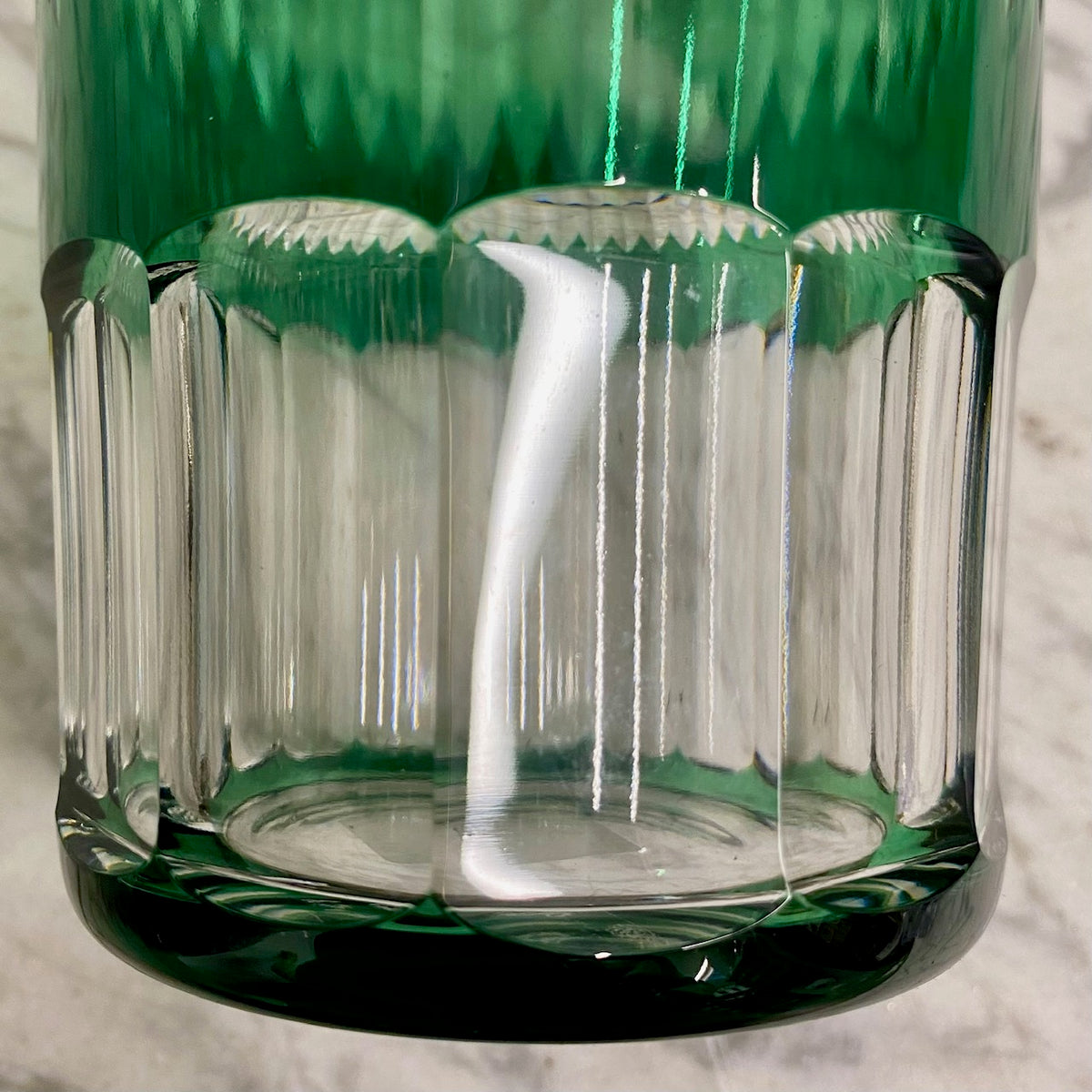 Rare 1950'S Val St. Lambert Green Crystal Cocktail Shaker H181