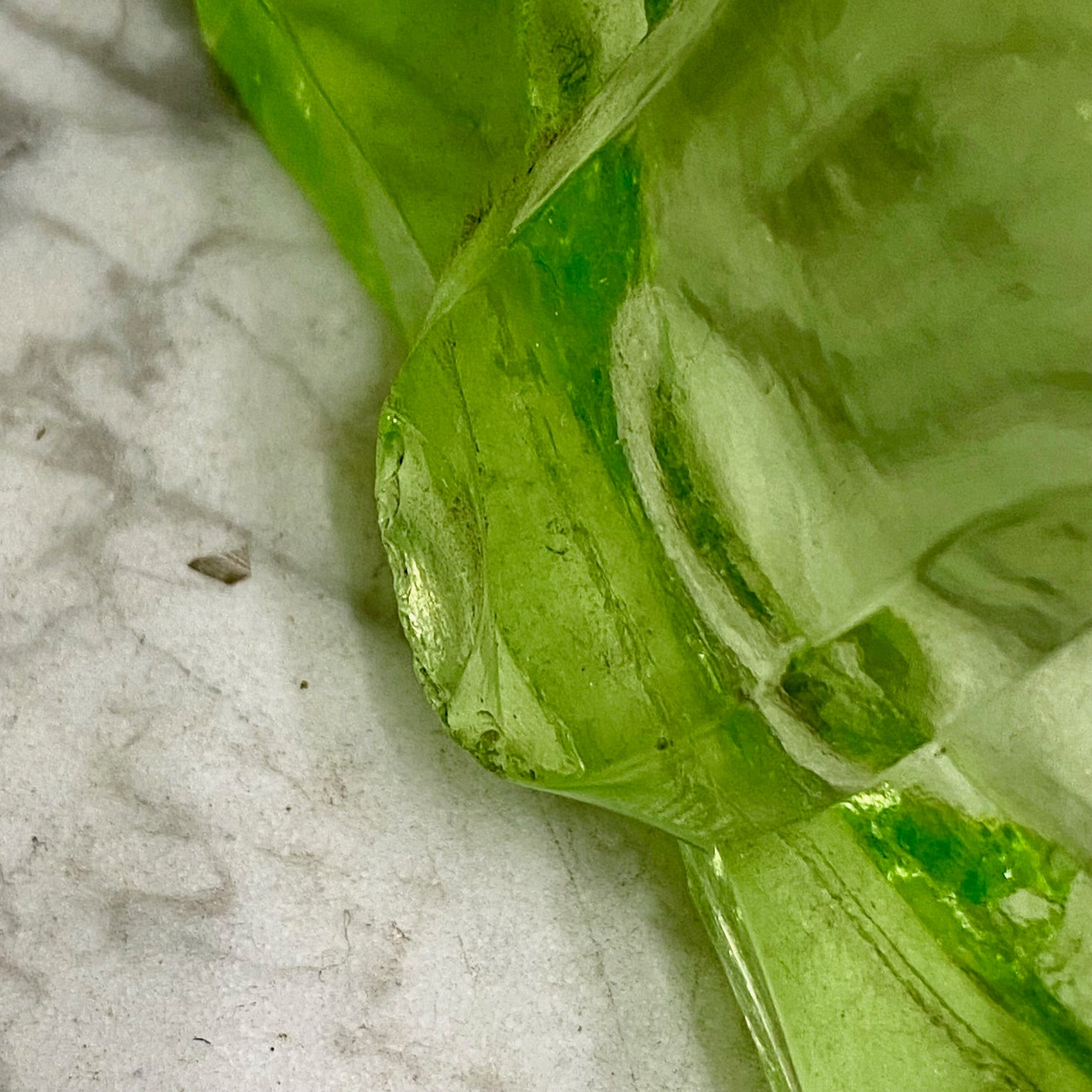 Pair Victorian Uranium Green Glass Candlesticks