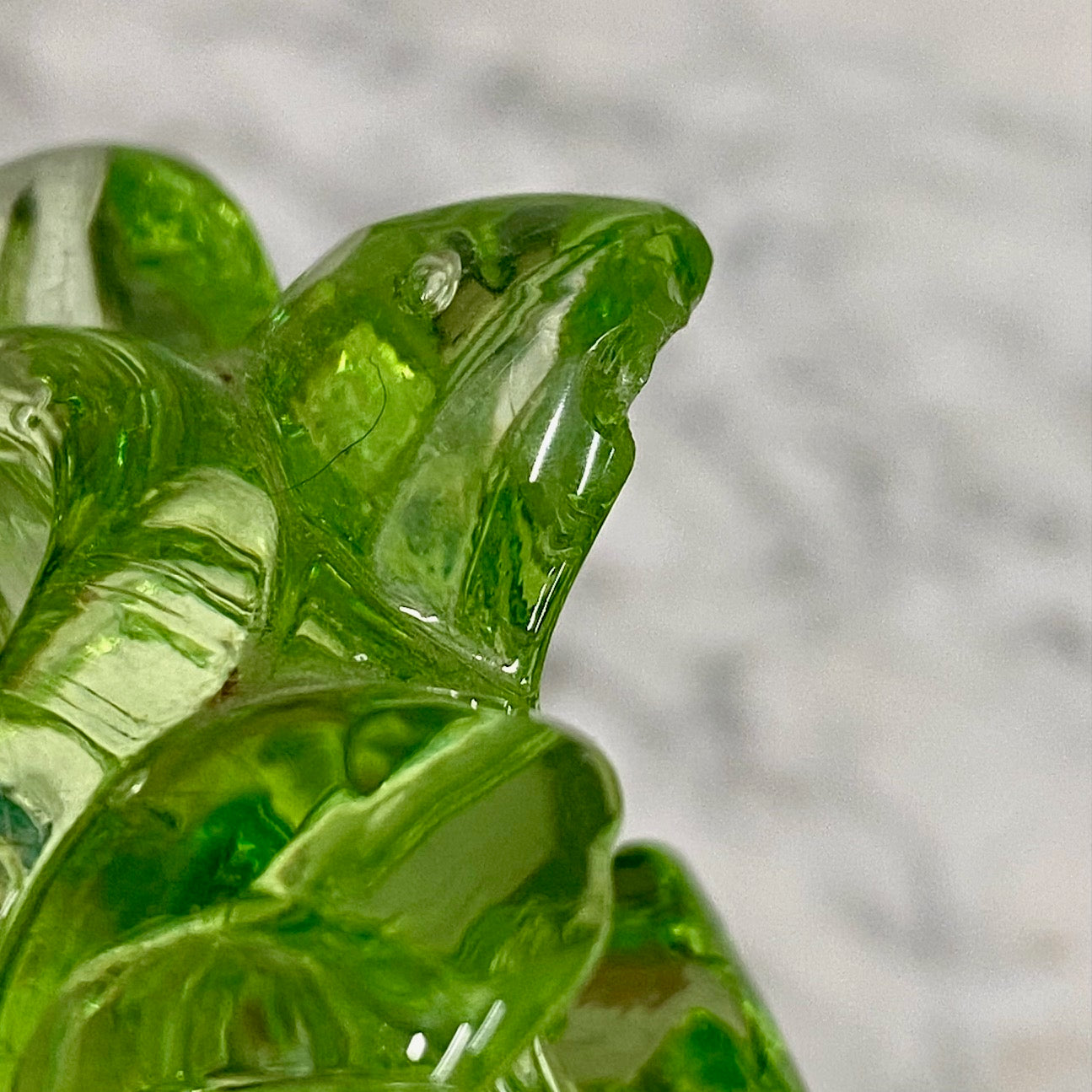 Pair Victorian Uranium Green Glass Candlesticks