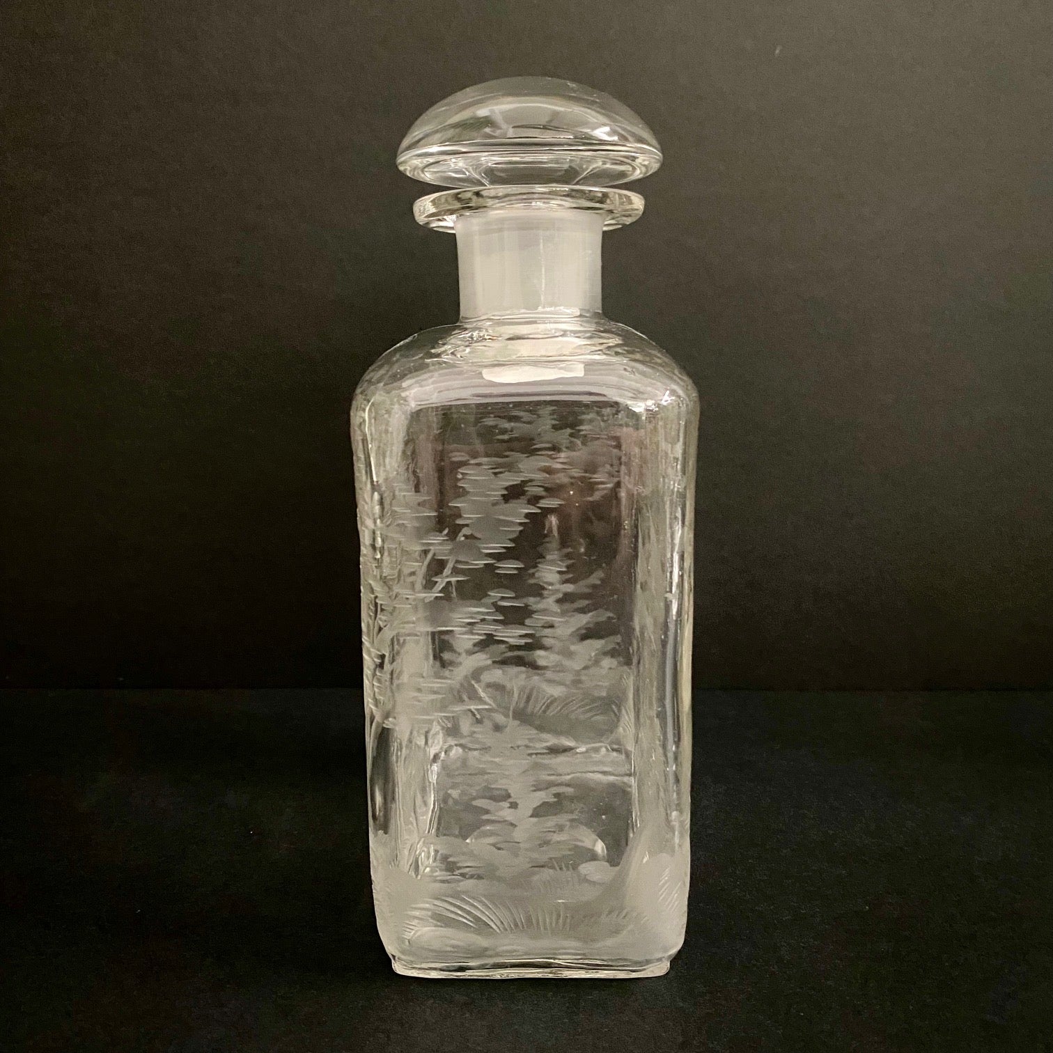 Antique Stag Etched Decanter