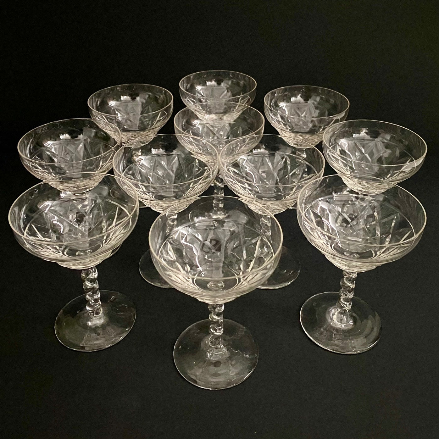 Set 11 1950's Champagne Coupes