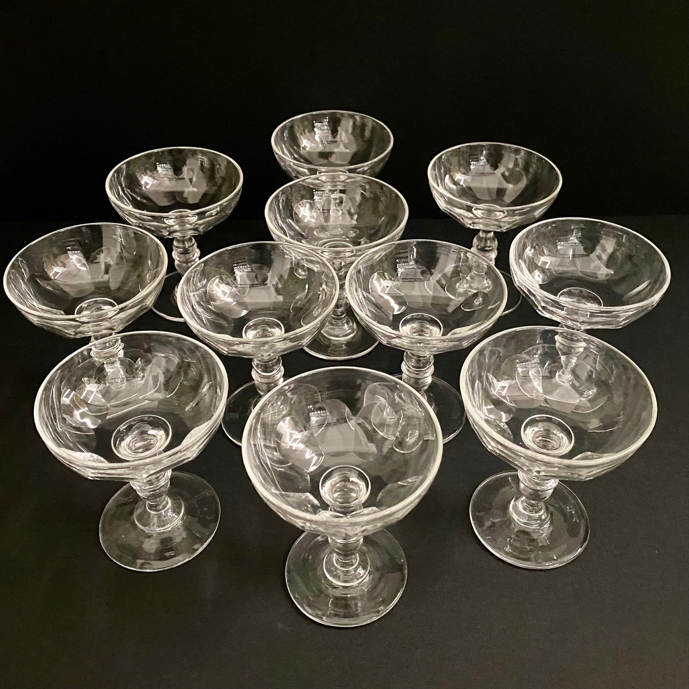 Set 11 Belgian Crystal Champagne Coupes
