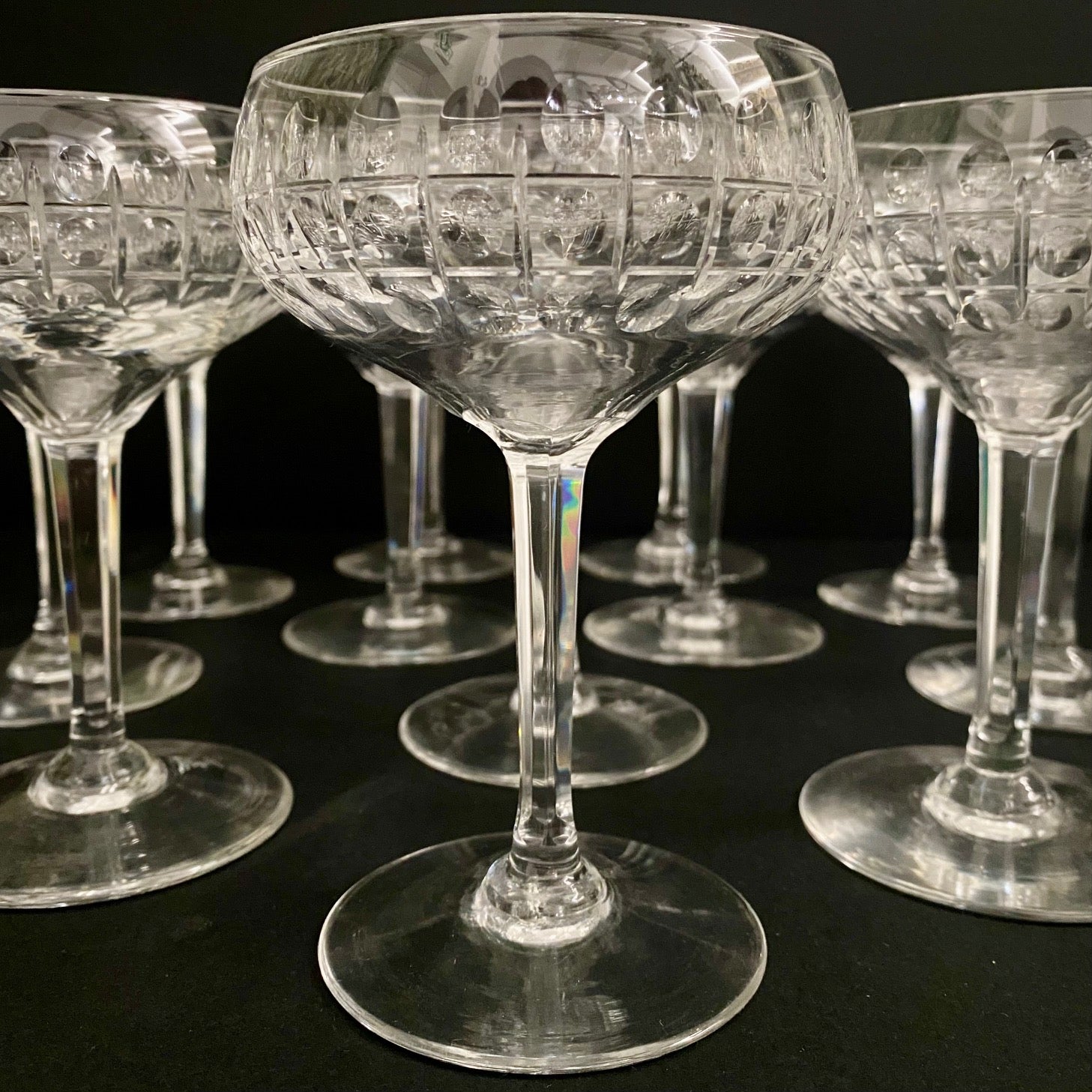 Stunning Crystal Champagne Coupes set of 12