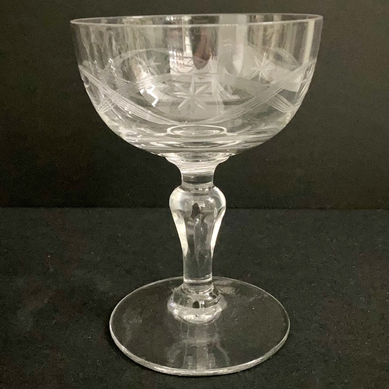Set 11 Baccarat Etched Crystal Champagne Coupes