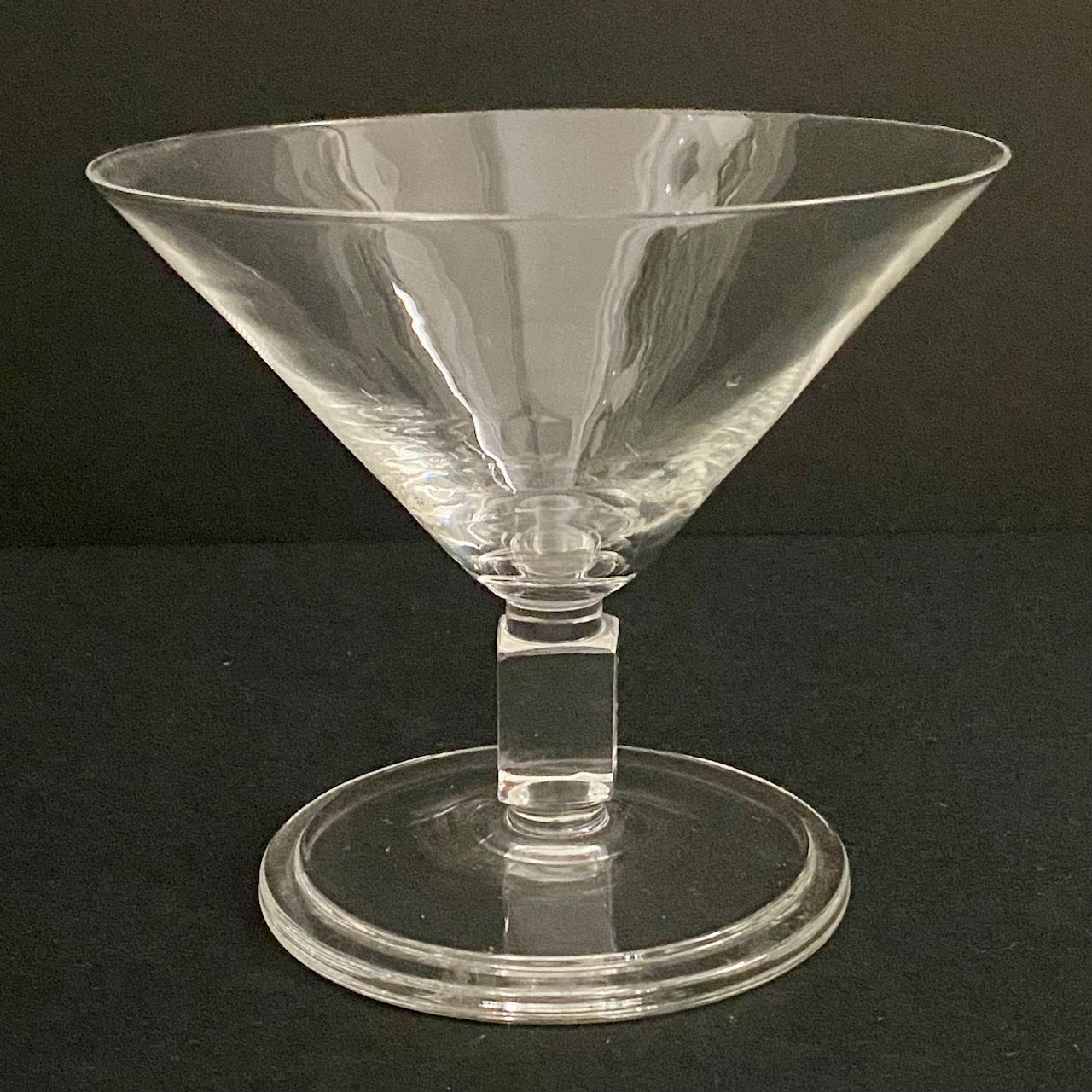Fabulous Val St Lambert 1950's Art Deco Crystal Cocktail Glasses Set of 7