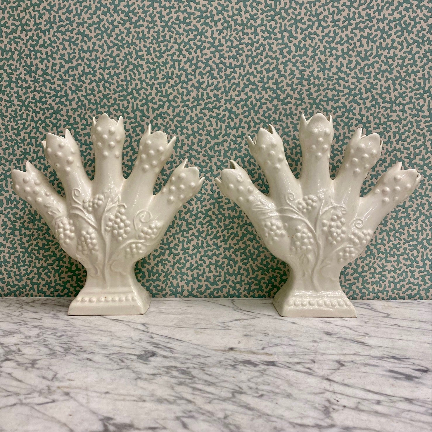 Lovely Pair Leart Finger Vases