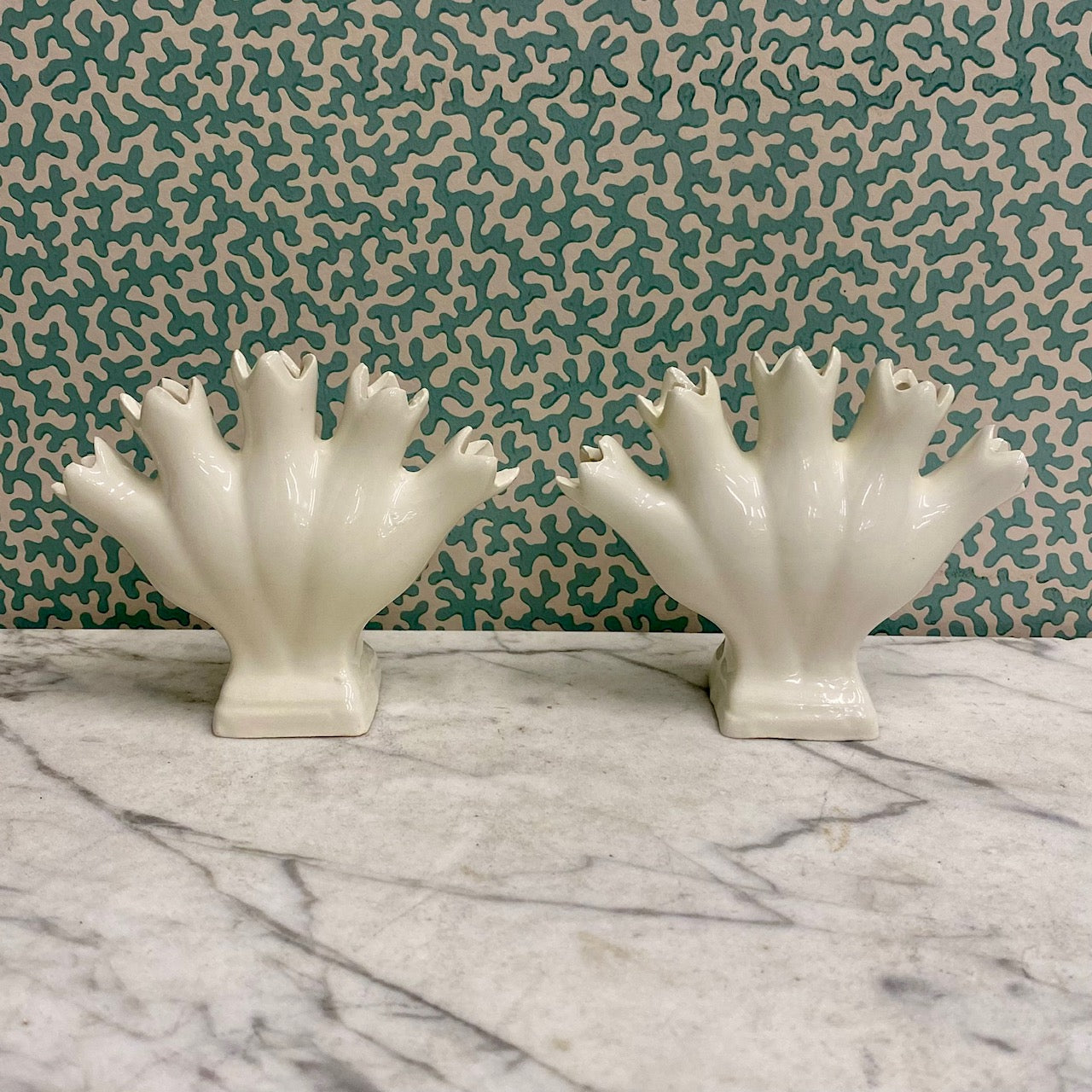 Pair Mini Leart Finger Vases
