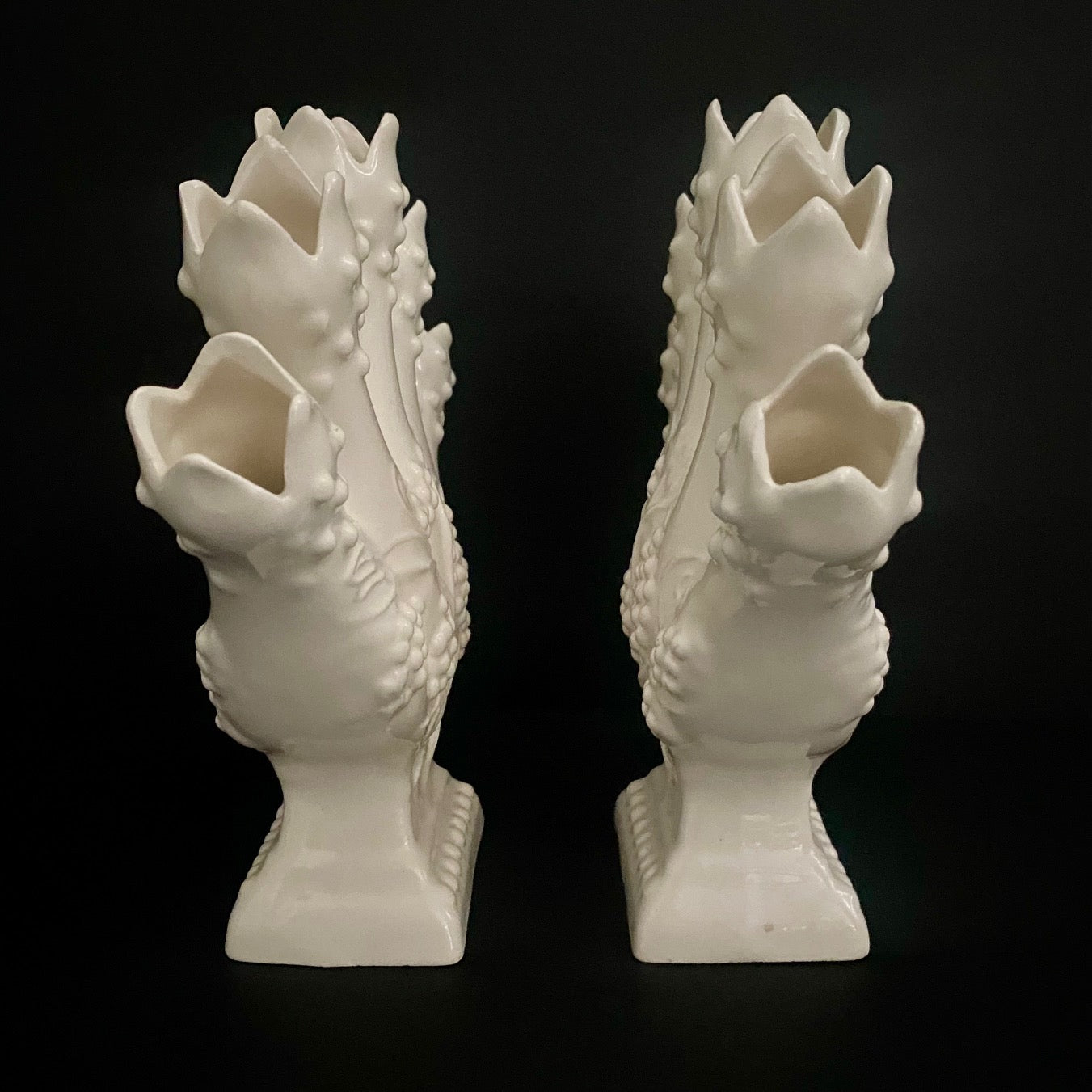 Lovely Pair Leart Finger Vases