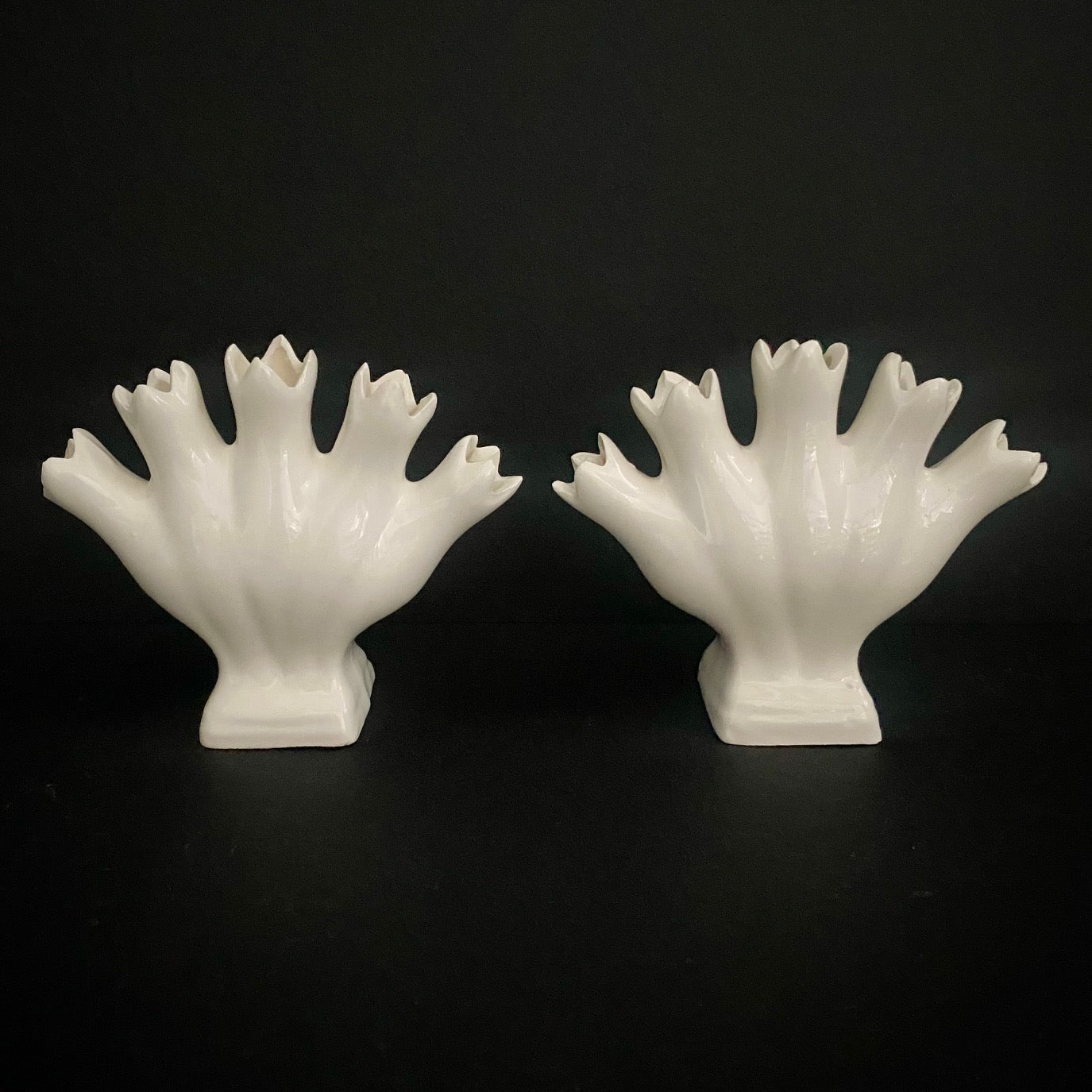 Pair Mini Leart Finger Vases