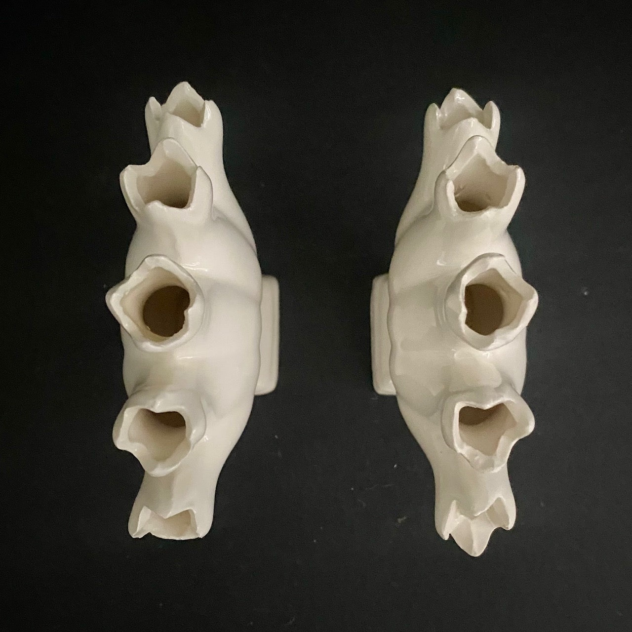 Pair Mini Leart Finger Vases