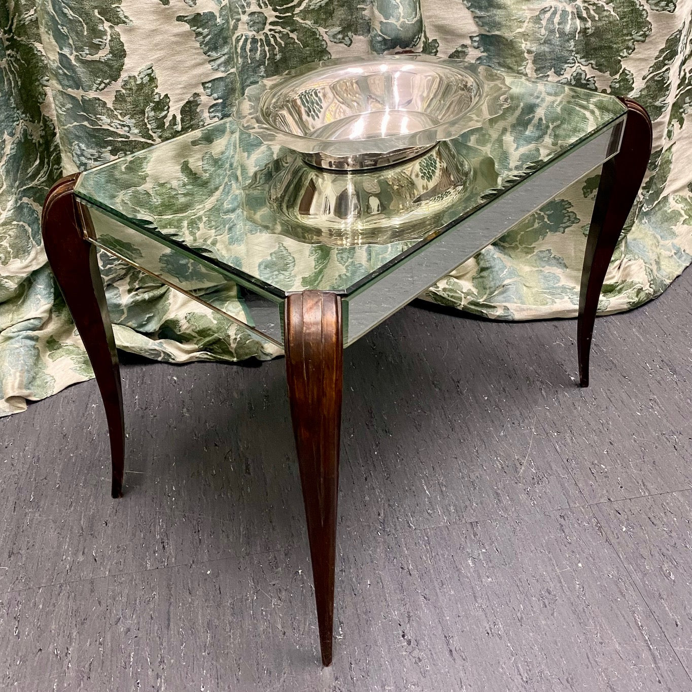 French Art Deco Rectangular Mirror Table