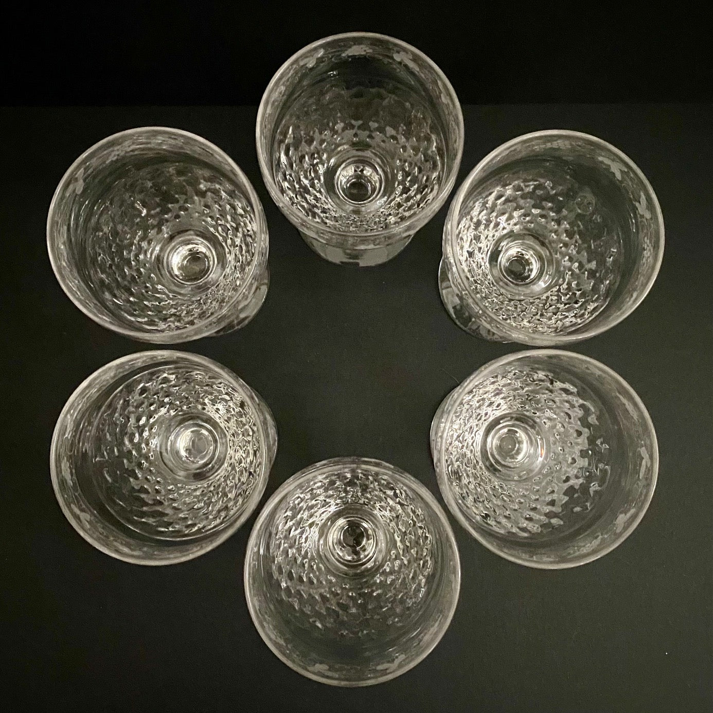 1950's Georgian Style Crystal Wine Goblets Set of 6