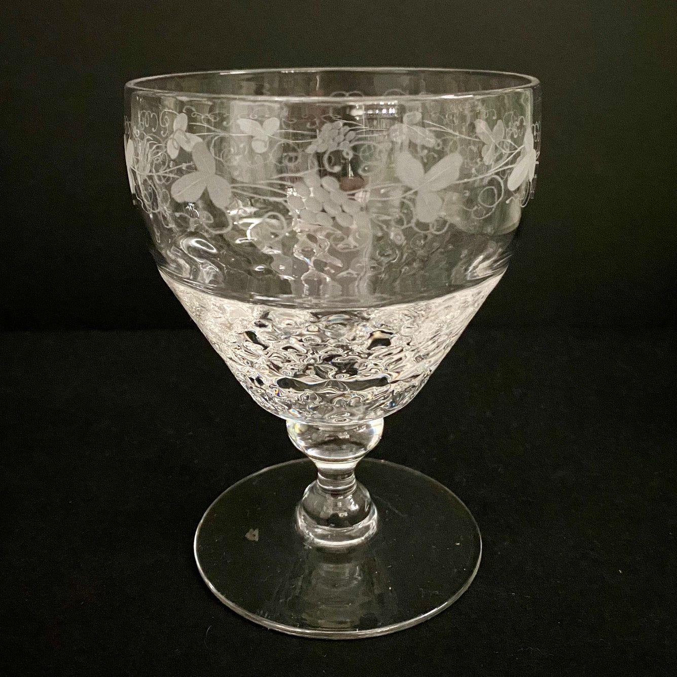1950's Georgian Style Crystal Wine Goblets Set of 6