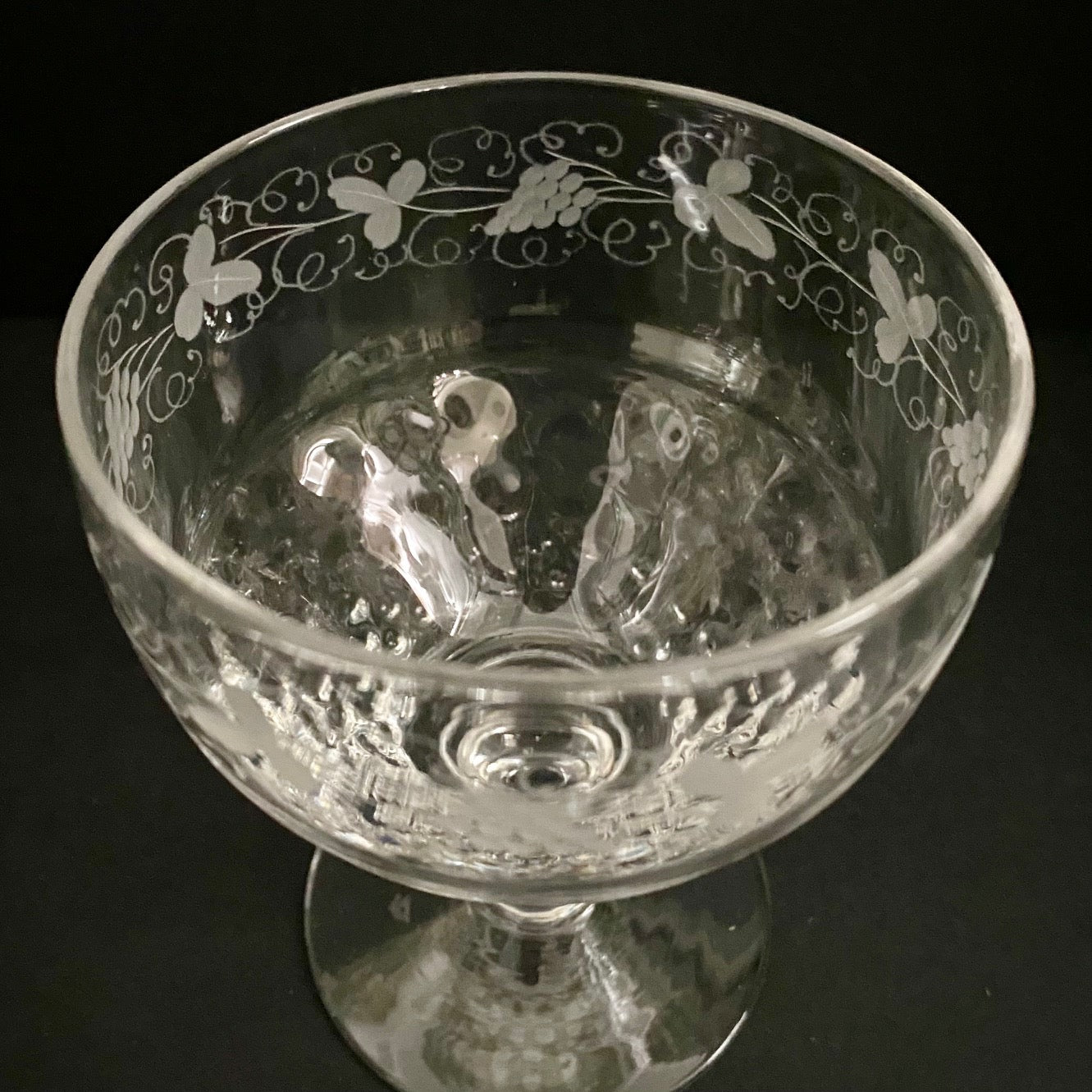 1950's Georgian Style Crystal Wine Goblets Set of 6