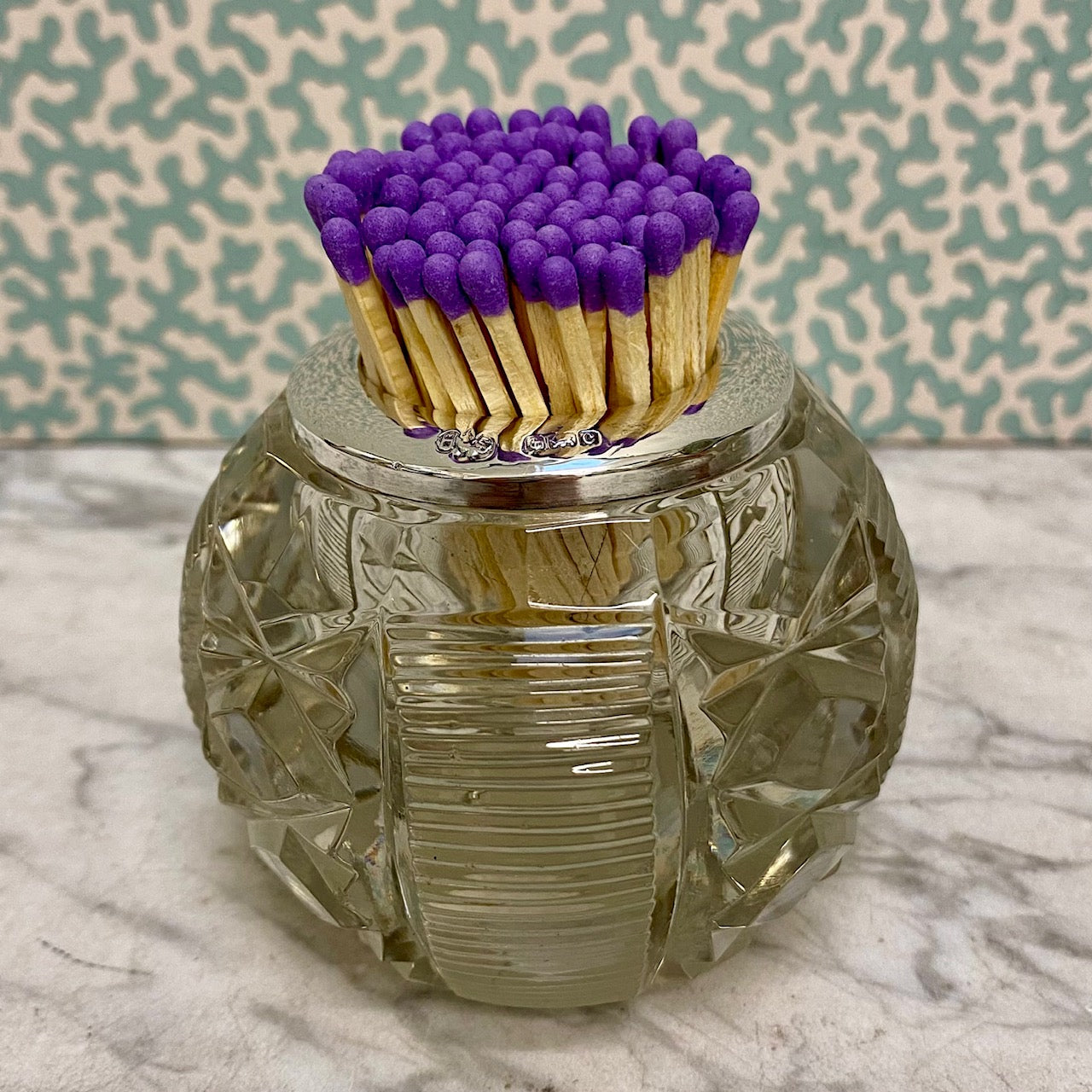 Cross Hatch Cut Glass Pattern Match Striker