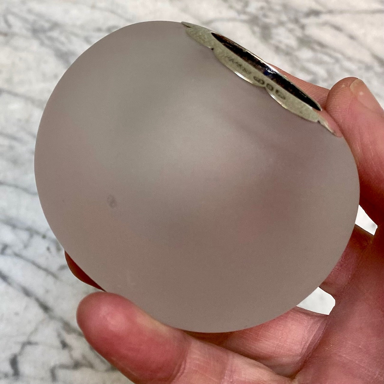 Rare 1892 Scallop Collar Frosted Glass Matchstriker