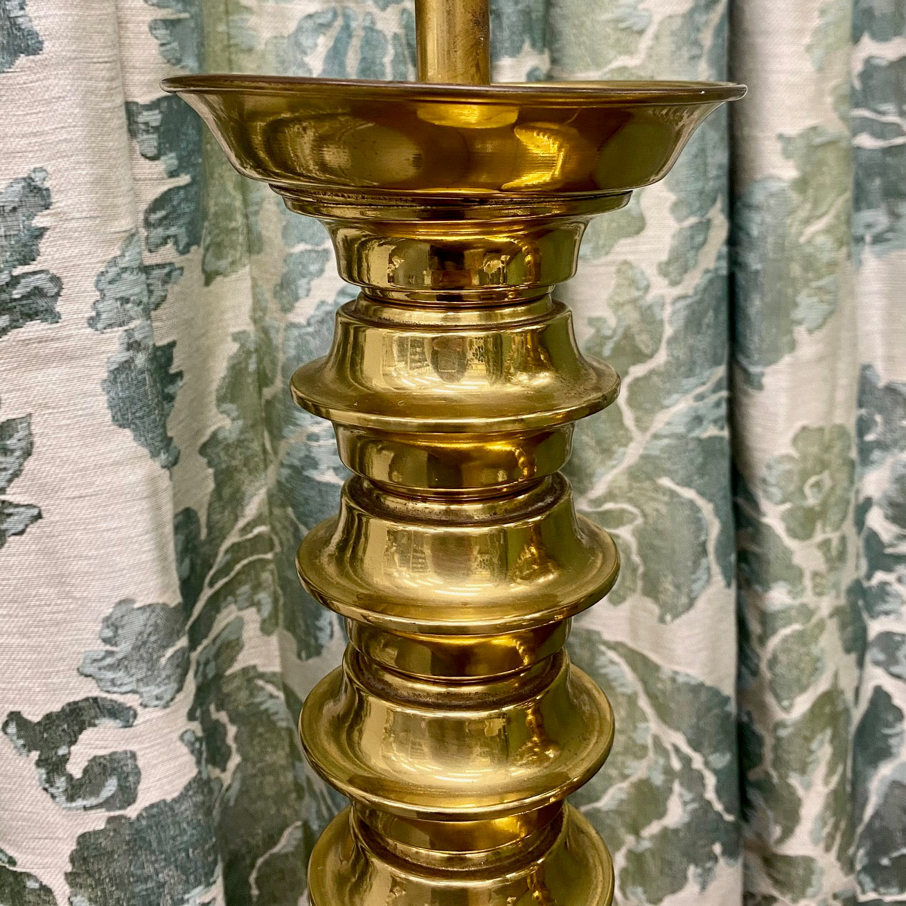 Pair 1960's Tall Brass Lamps