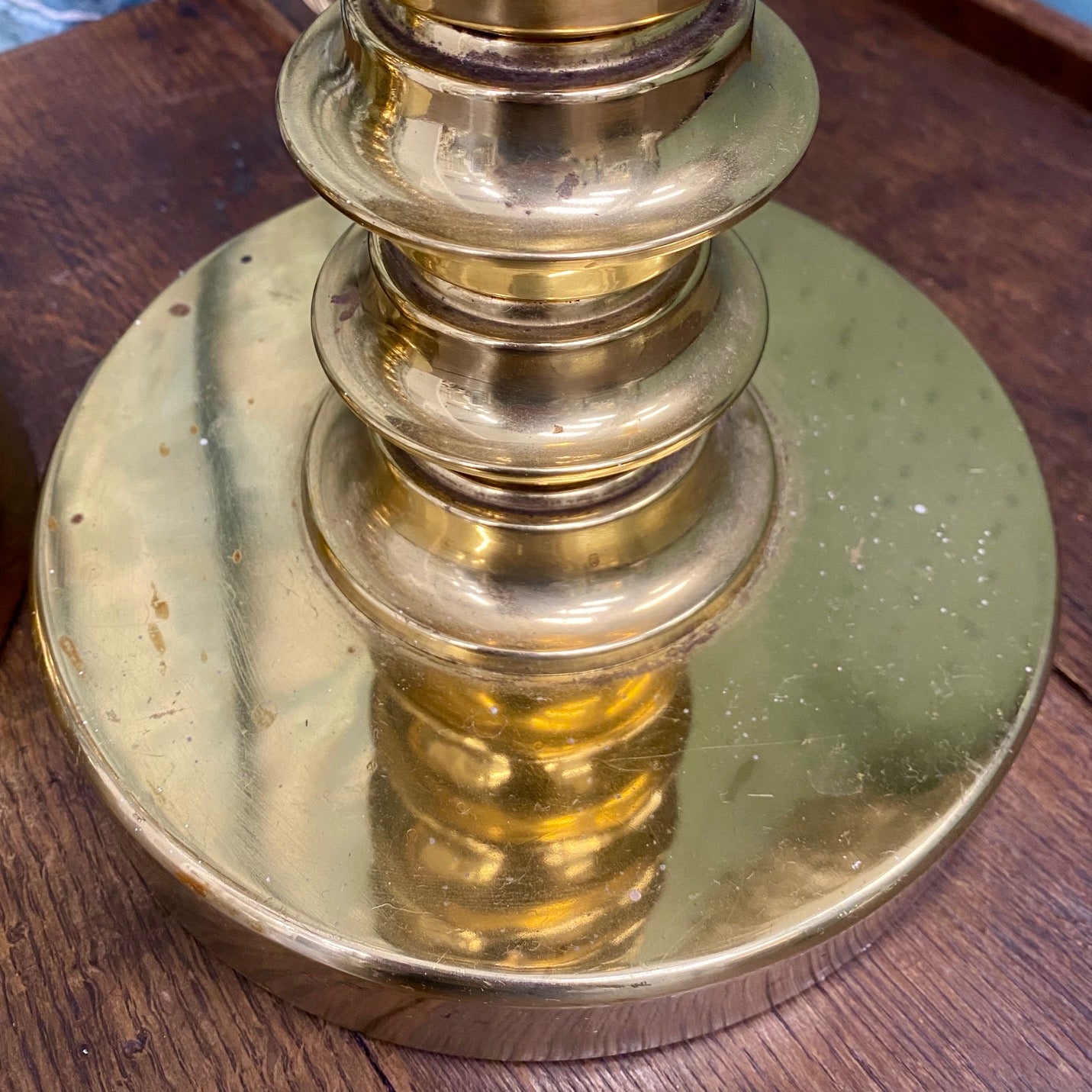 Pair 1960's Tall Brass Lamps