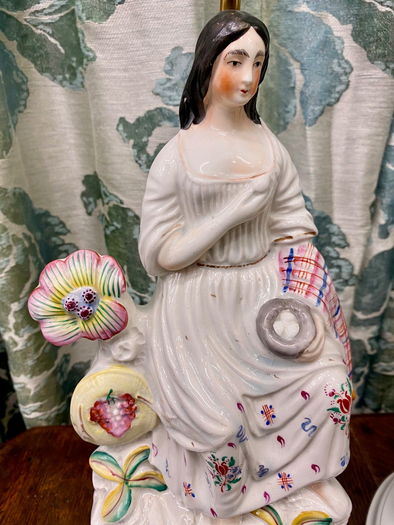 Pair Rare Exquisite Antique Staffordshire Woodsman Lamps