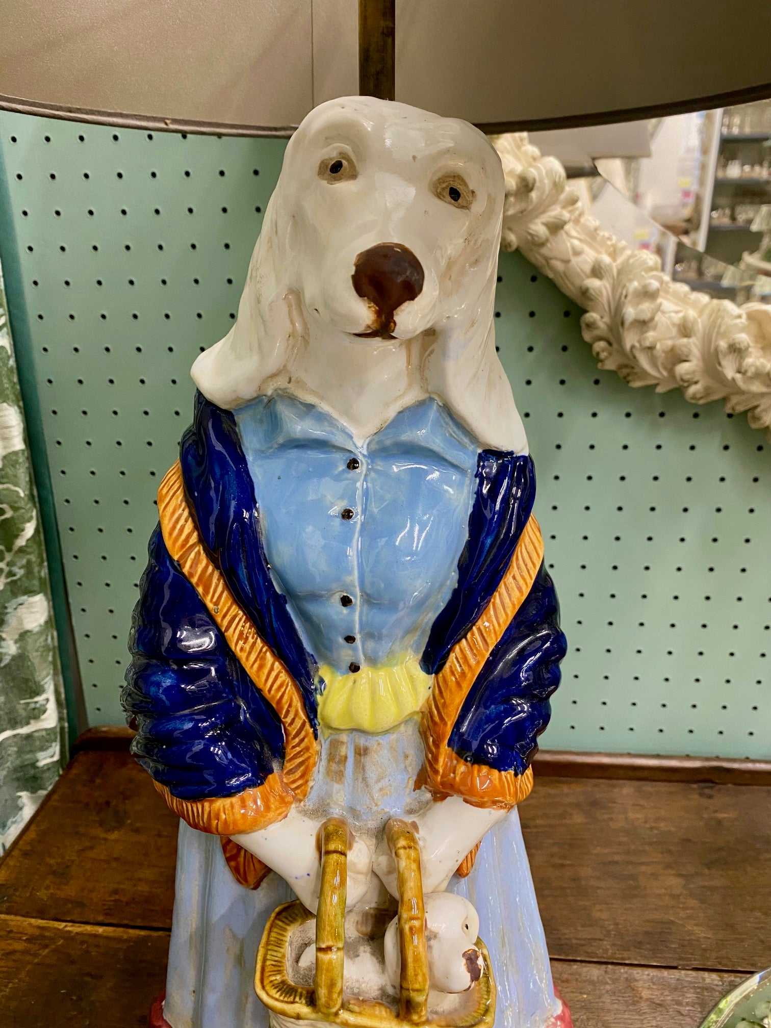 Fabulous Pair Large Dog Lamps – Sir Bulldog & Lady Afghan