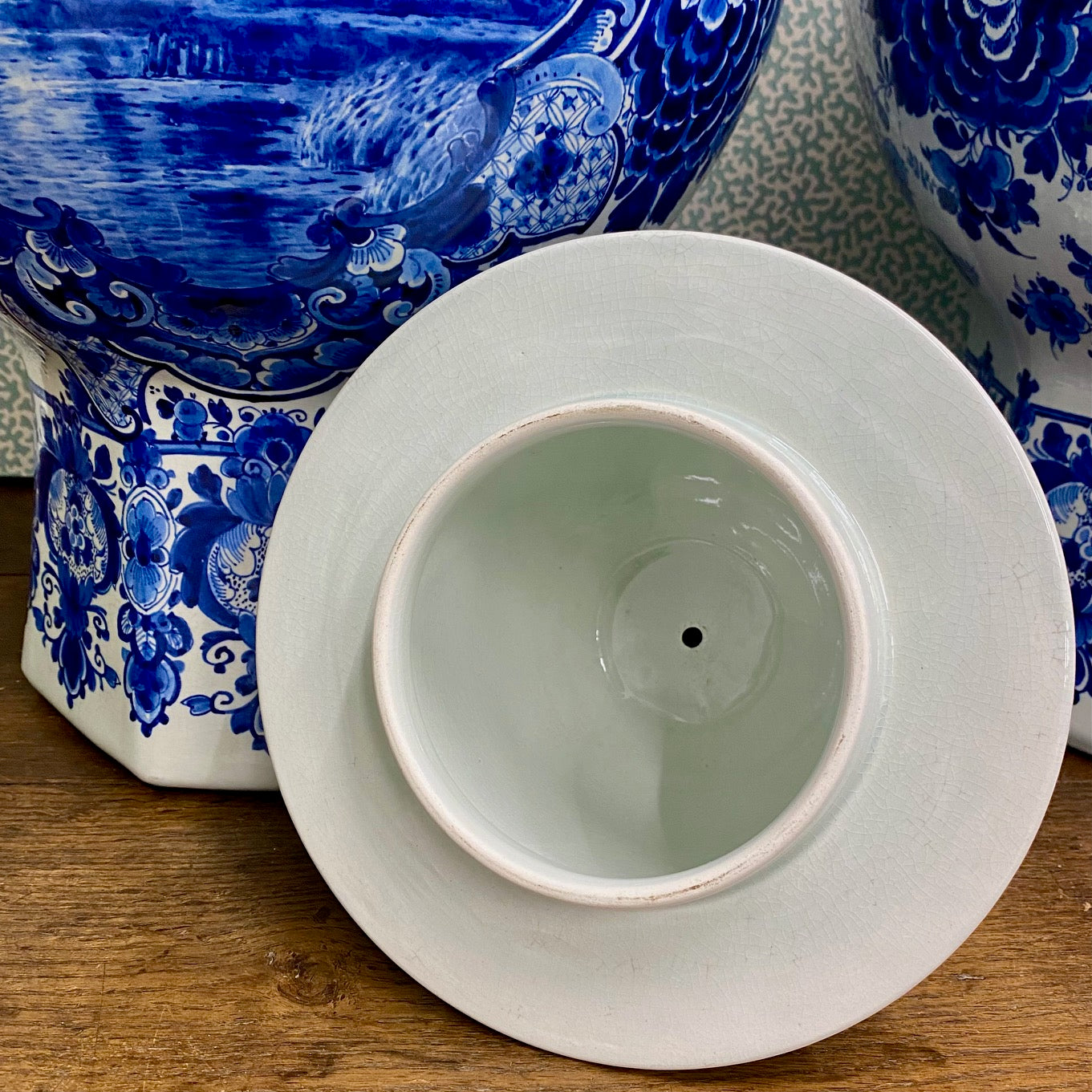 Pair Huge Fabulous Royal Delft Porceleyne Fles Hand Painted Blue & White Ginger Jars