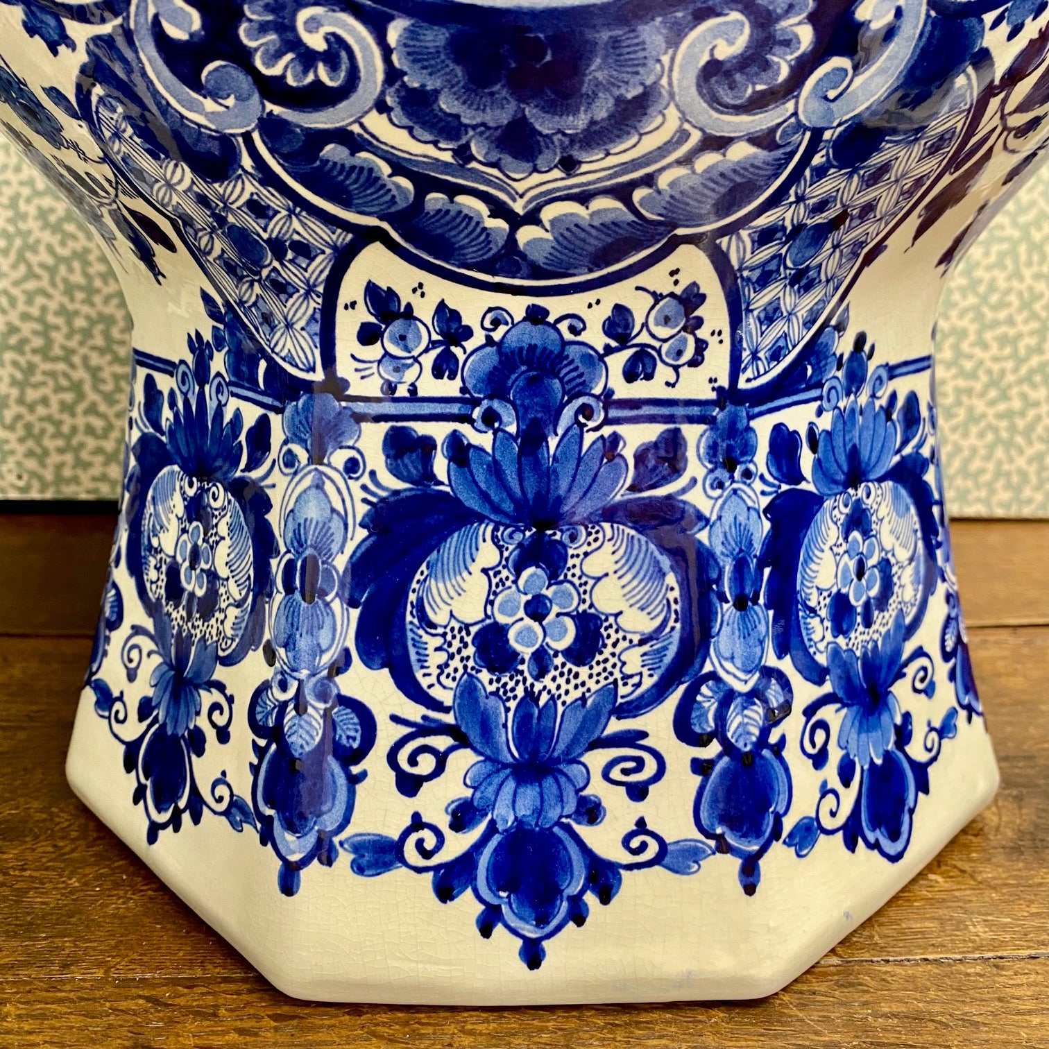 Pair Huge Fabulous Royal Delft Porceleyne Fles Hand Painted Blue & White Ginger Jars
