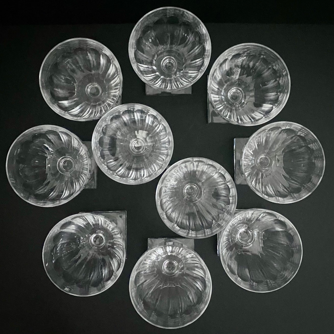 RESERVED - Val St Lambert Crystal Gondole Pattern Goblets, Set of 10