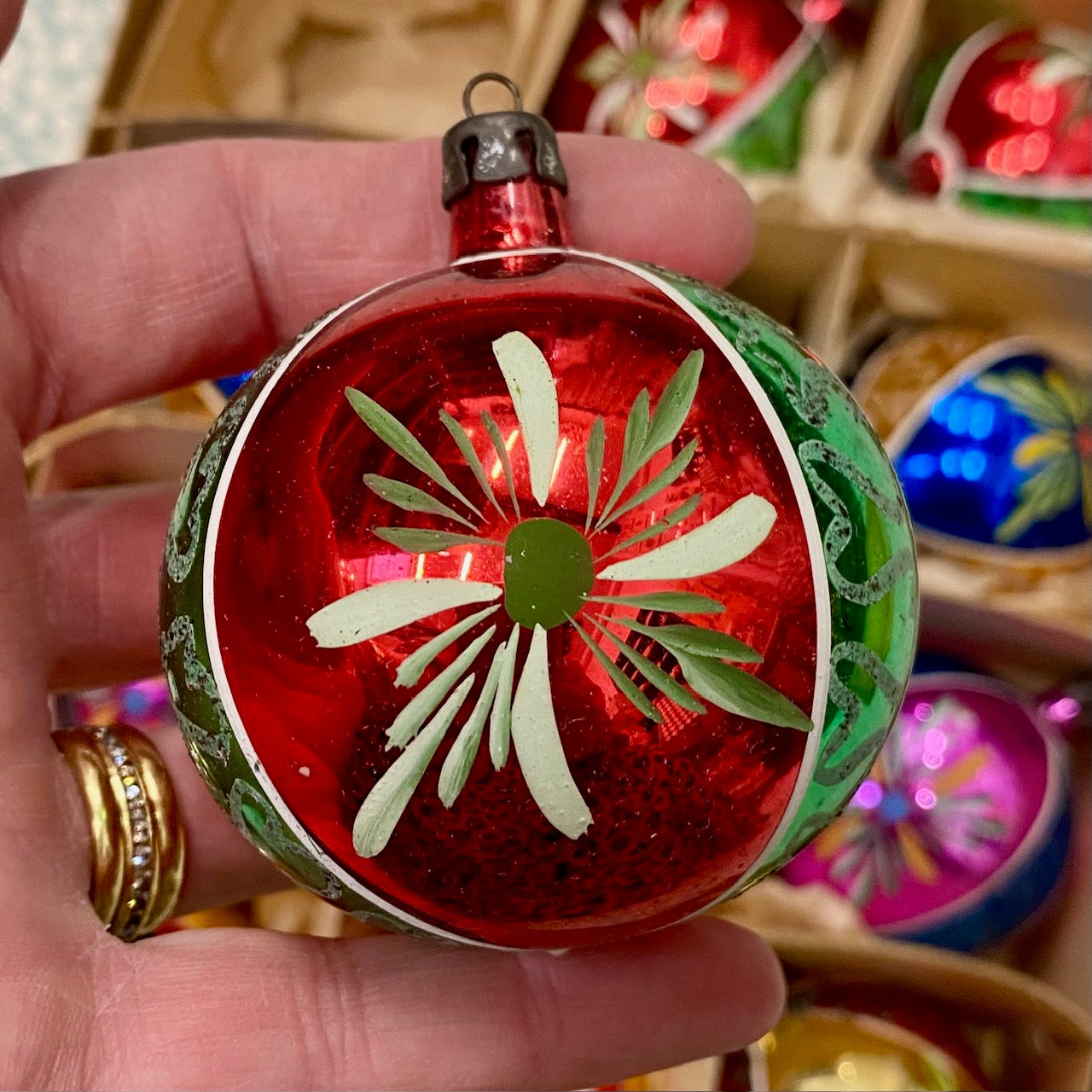 Vintage Mercury Glass Baubles, Set of 12